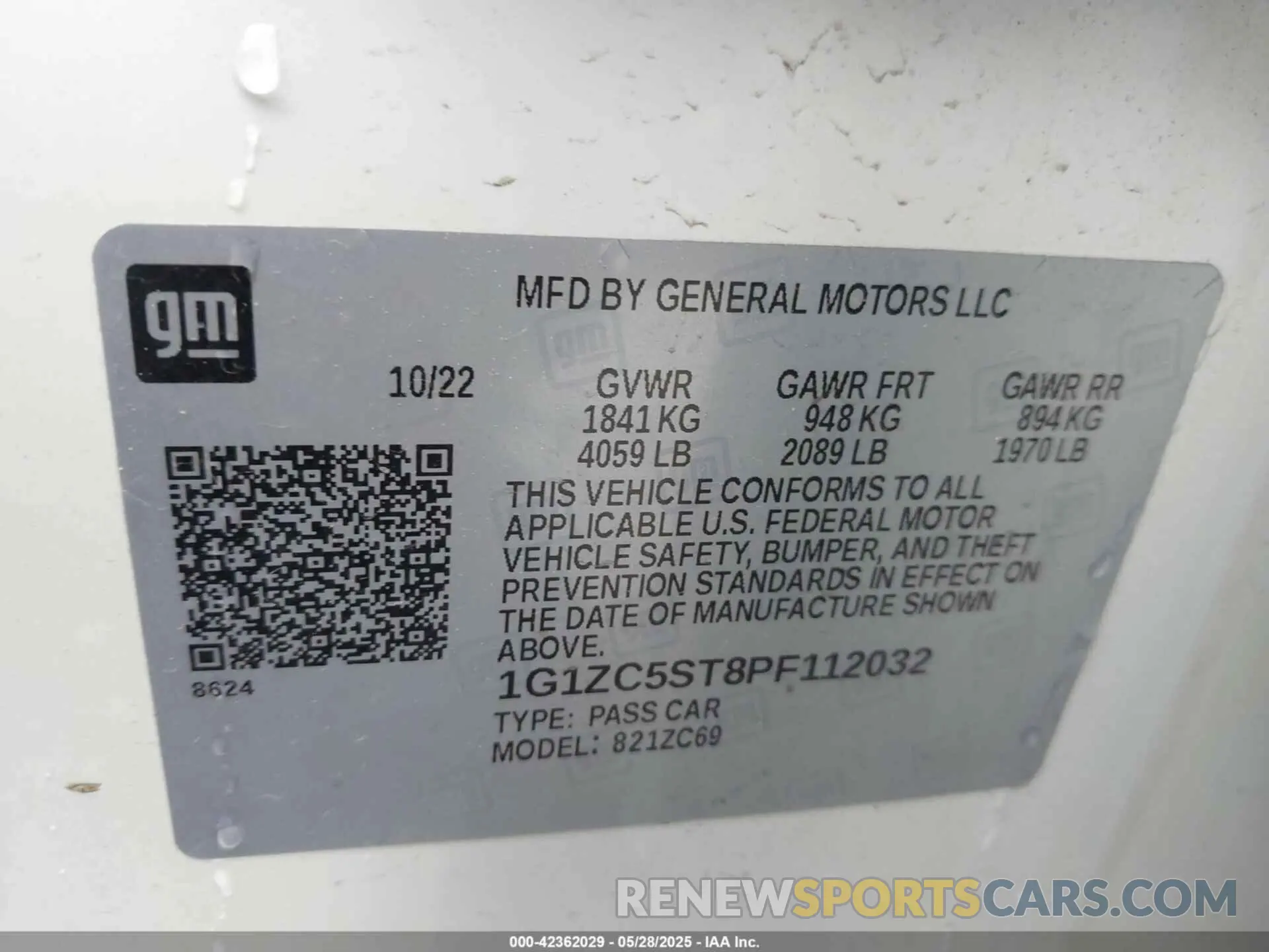 9 Фотография поврежденного автомобиля 1G1ZC5ST8PF112032 CHEVROLET MALIBU 2023