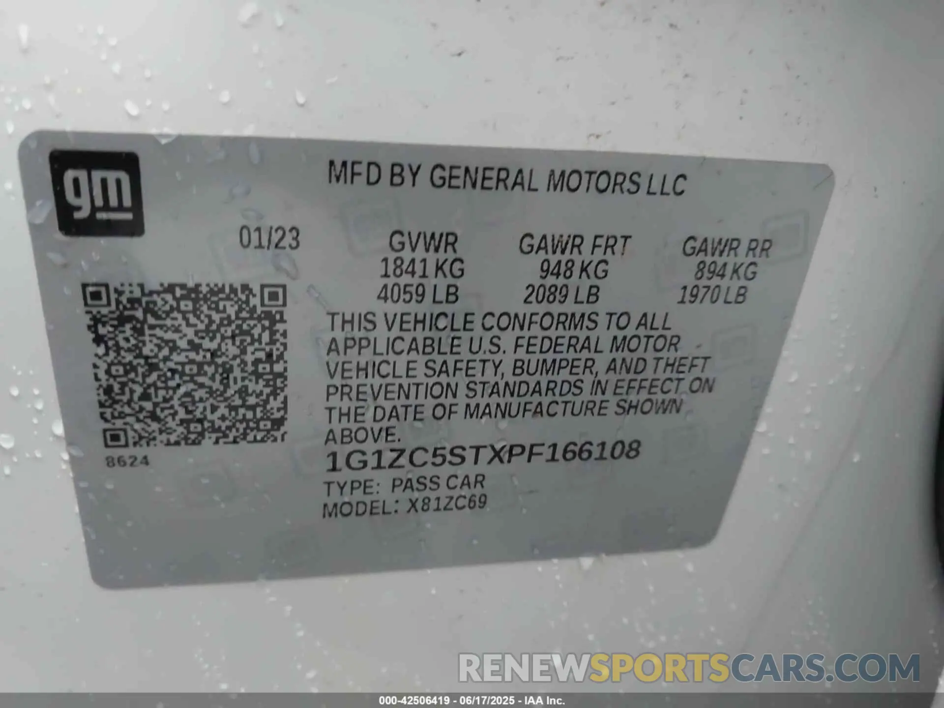 9 Photograph of a damaged car 1G1ZC5STXPF166108 CHEVROLET MALIBU 2023