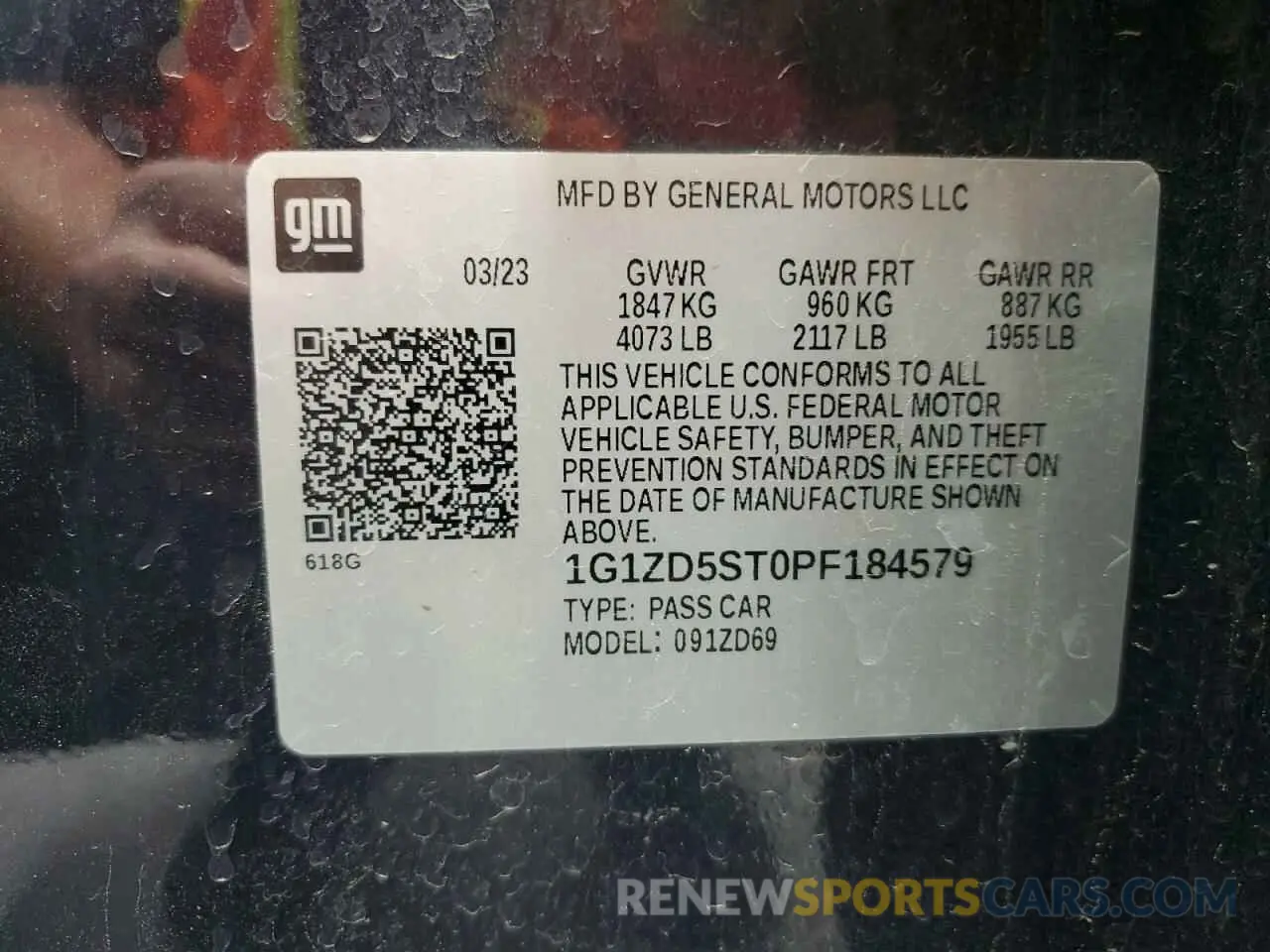 12 Photograph of a damaged car 1G1ZD5ST0PF184579 CHEVROLET MALIBU 2023