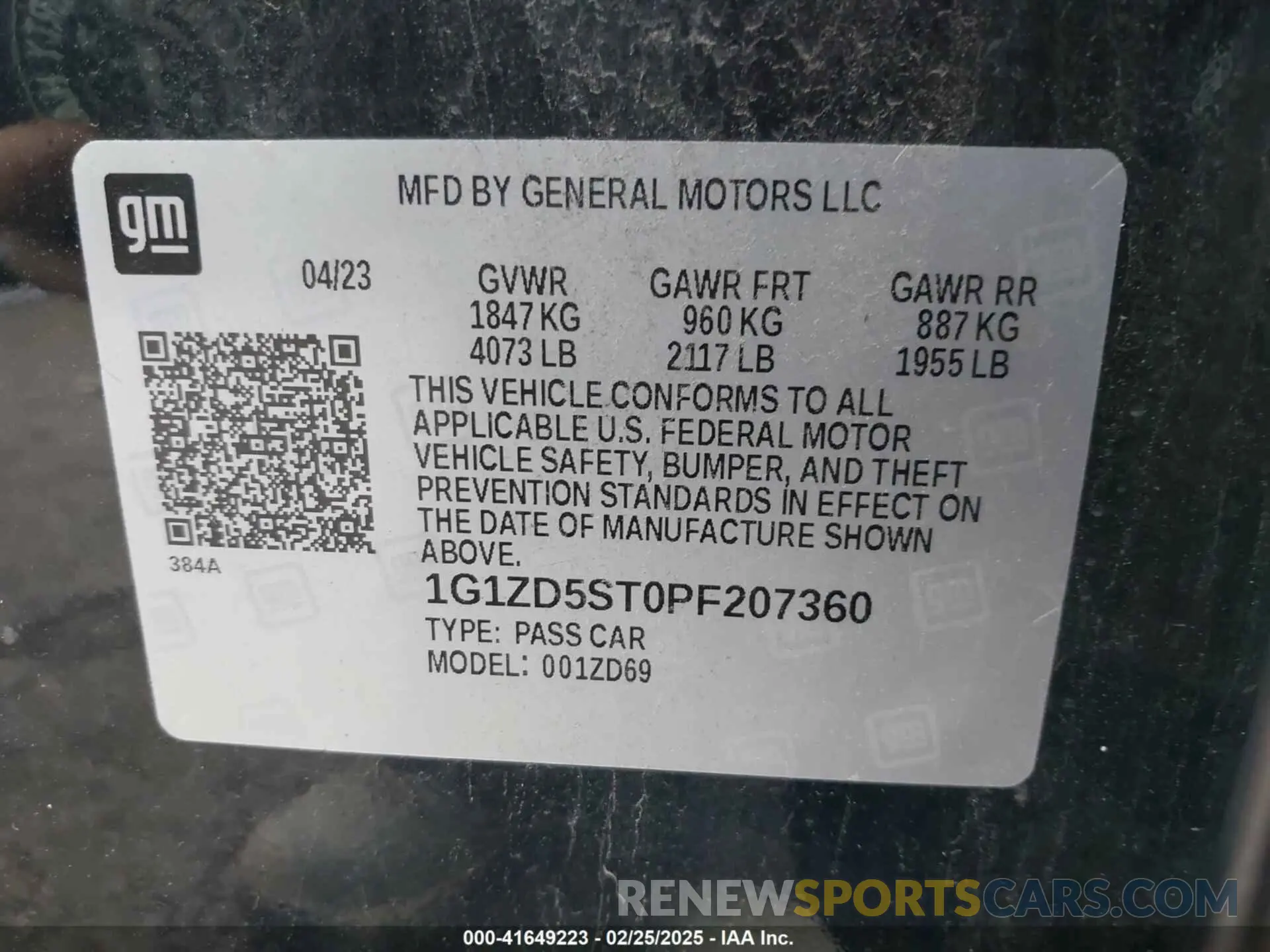 9 Фотография поврежденного автомобиля 1G1ZD5ST0PF207360 CHEVROLET MALIBU 2023