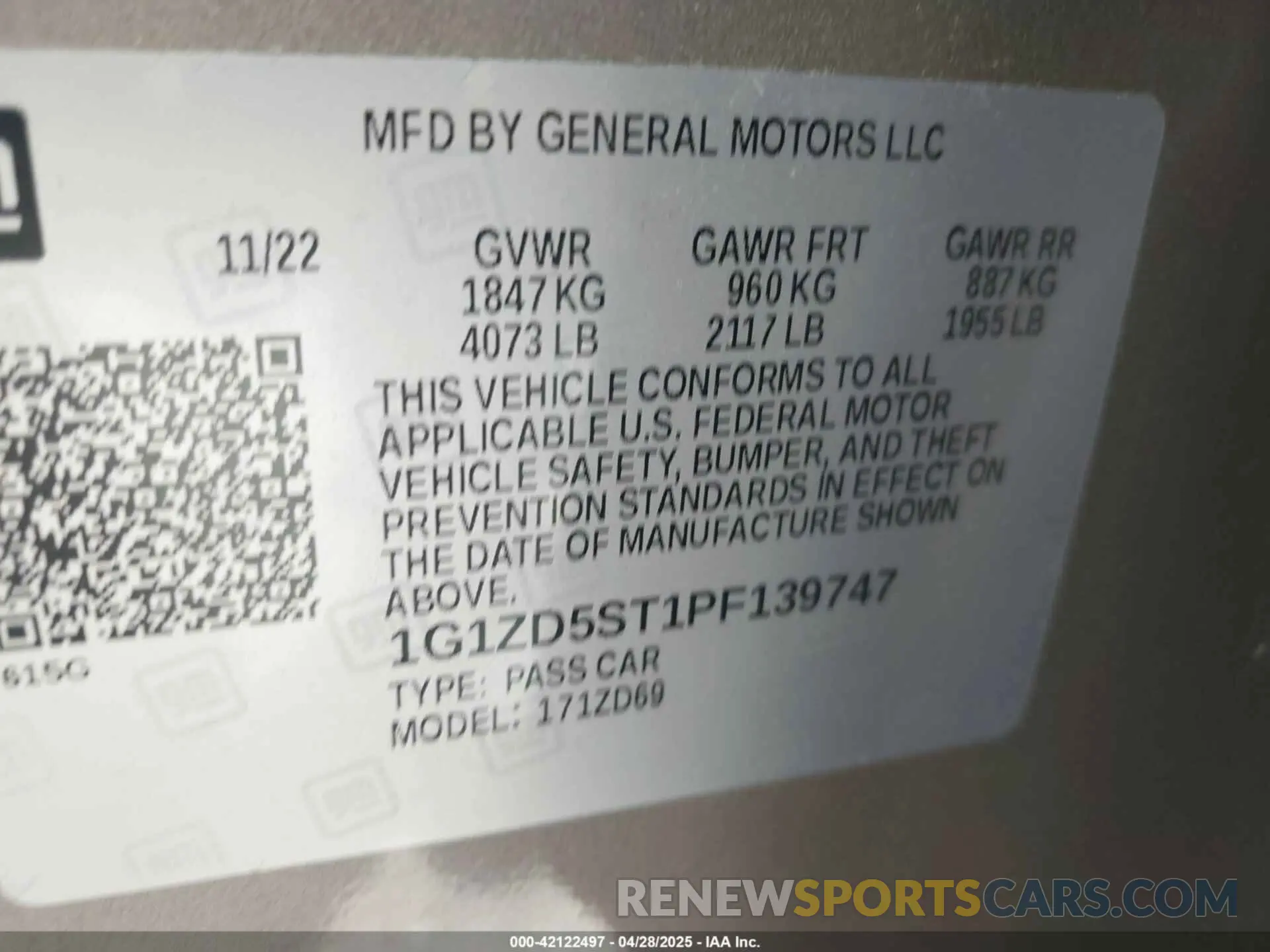 9 Photograph of a damaged car 1G1ZD5ST1PF139747 CHEVROLET MALIBU 2023