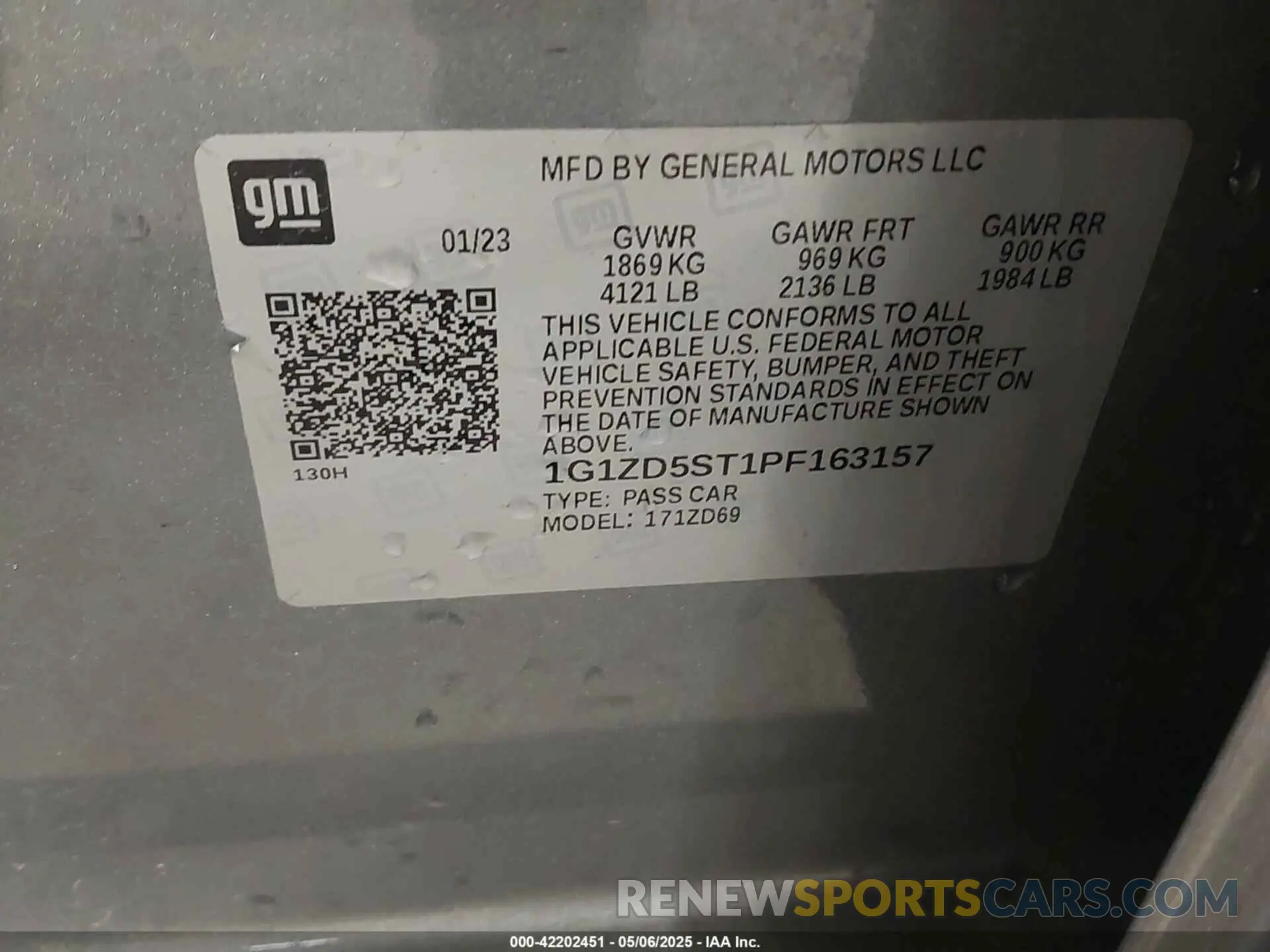 9 Фотография поврежденного автомобиля 1G1ZD5ST1PF163157 CHEVROLET MALIBU 2023