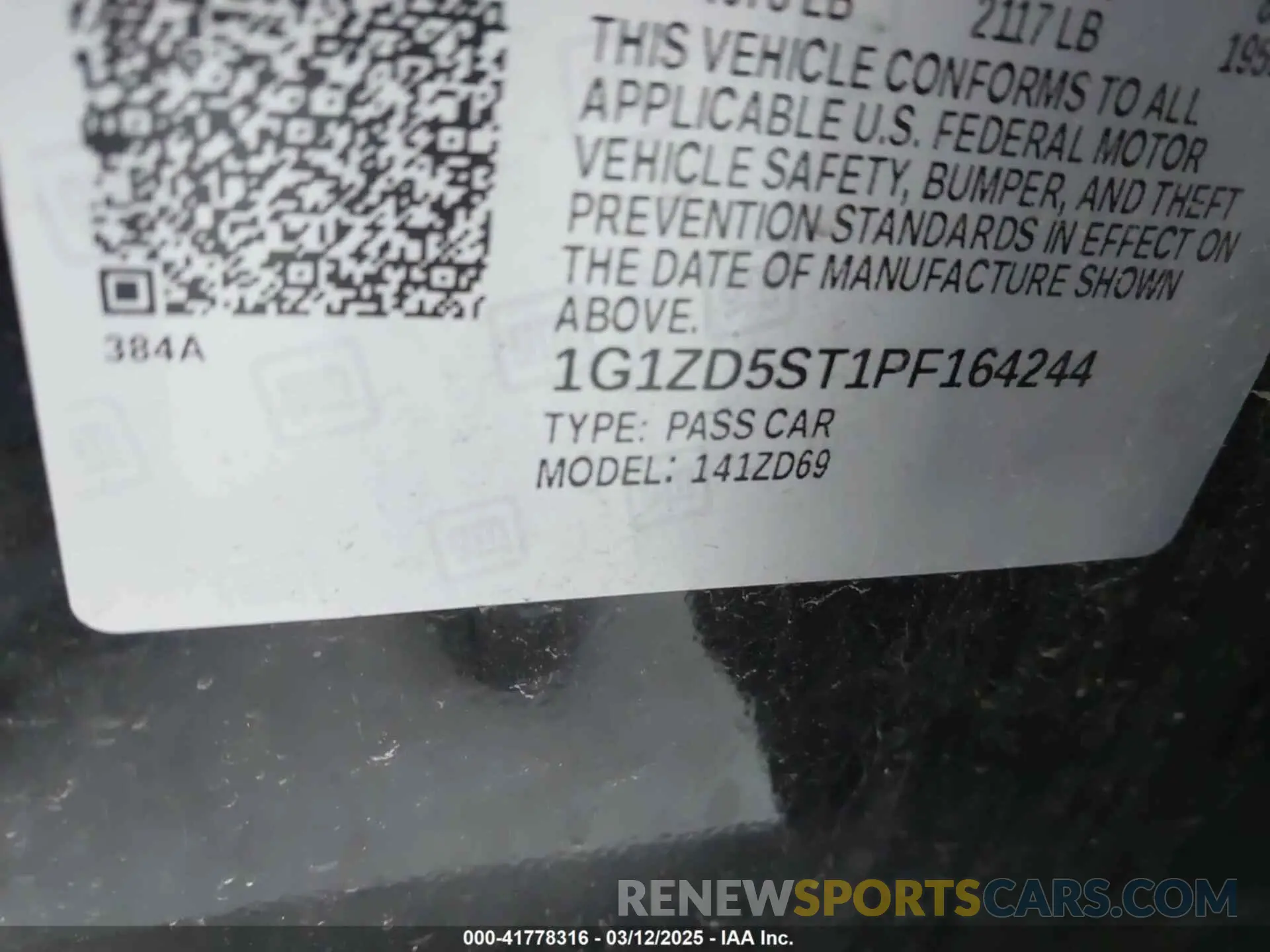 9 Фотография поврежденного автомобиля 1G1ZD5ST1PF164244 CHEVROLET MALIBU 2023