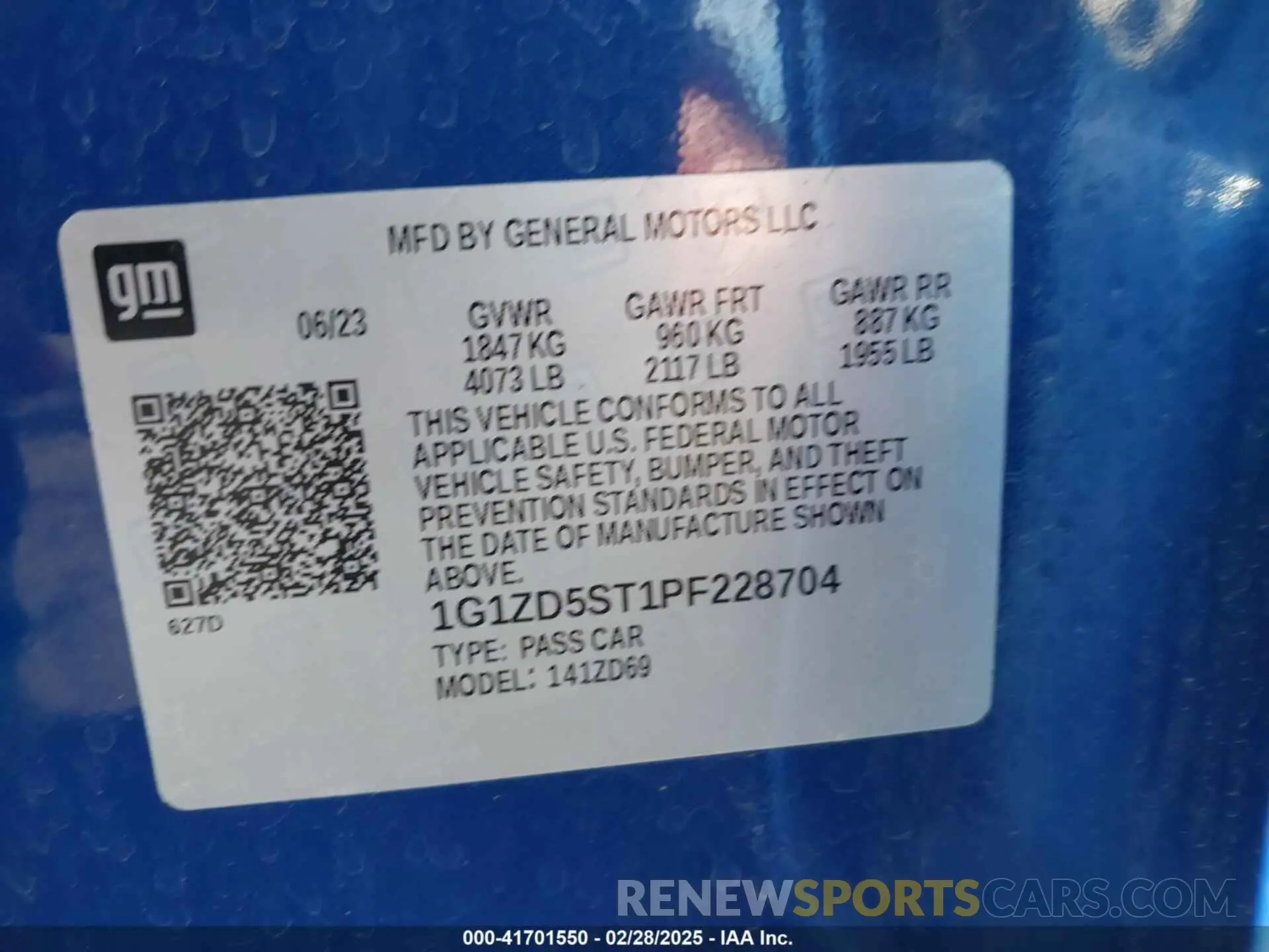 9 Фотография поврежденного автомобиля 1G1ZD5ST1PF228704 CHEVROLET MALIBU 2023