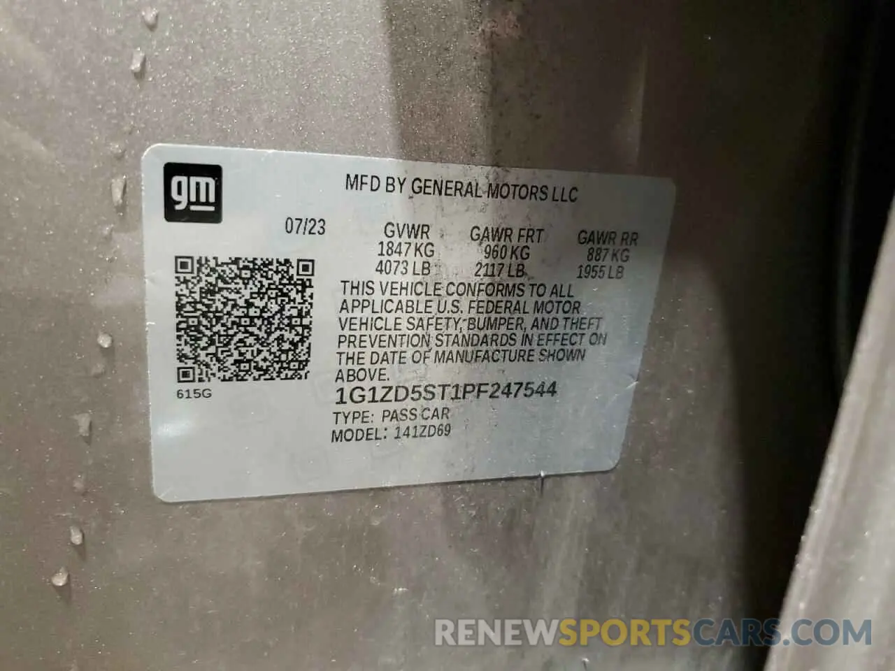 13 Photograph of a damaged car 1G1ZD5ST1PF247544 CHEVROLET MALIBU 2023