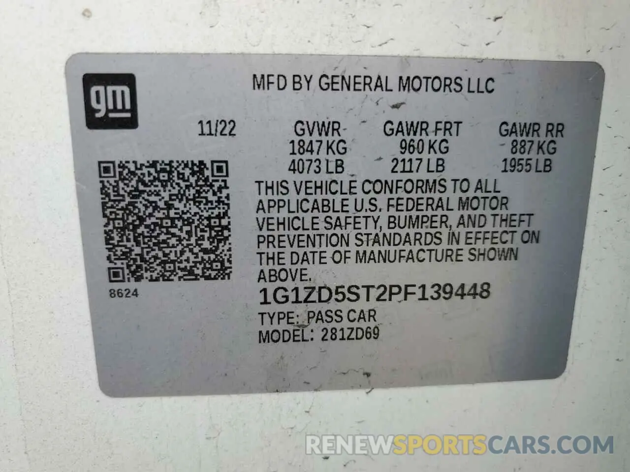 13 Фотография поврежденного автомобиля 1G1ZD5ST2PF139448 CHEVROLET MALIBU 2023