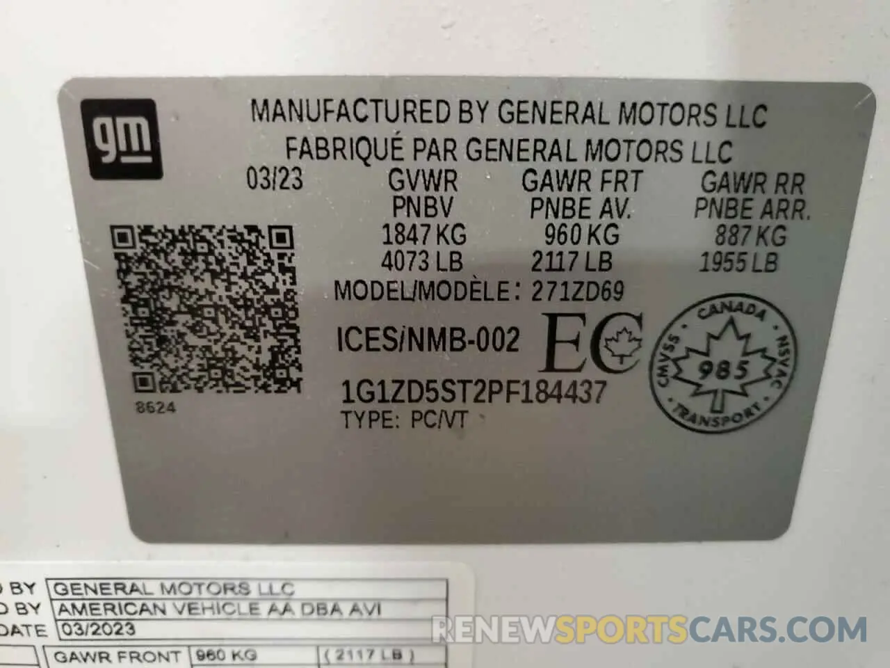 12 Фотография поврежденного автомобиля 1G1ZD5ST2PF184437 CHEVROLET MALIBU 2023