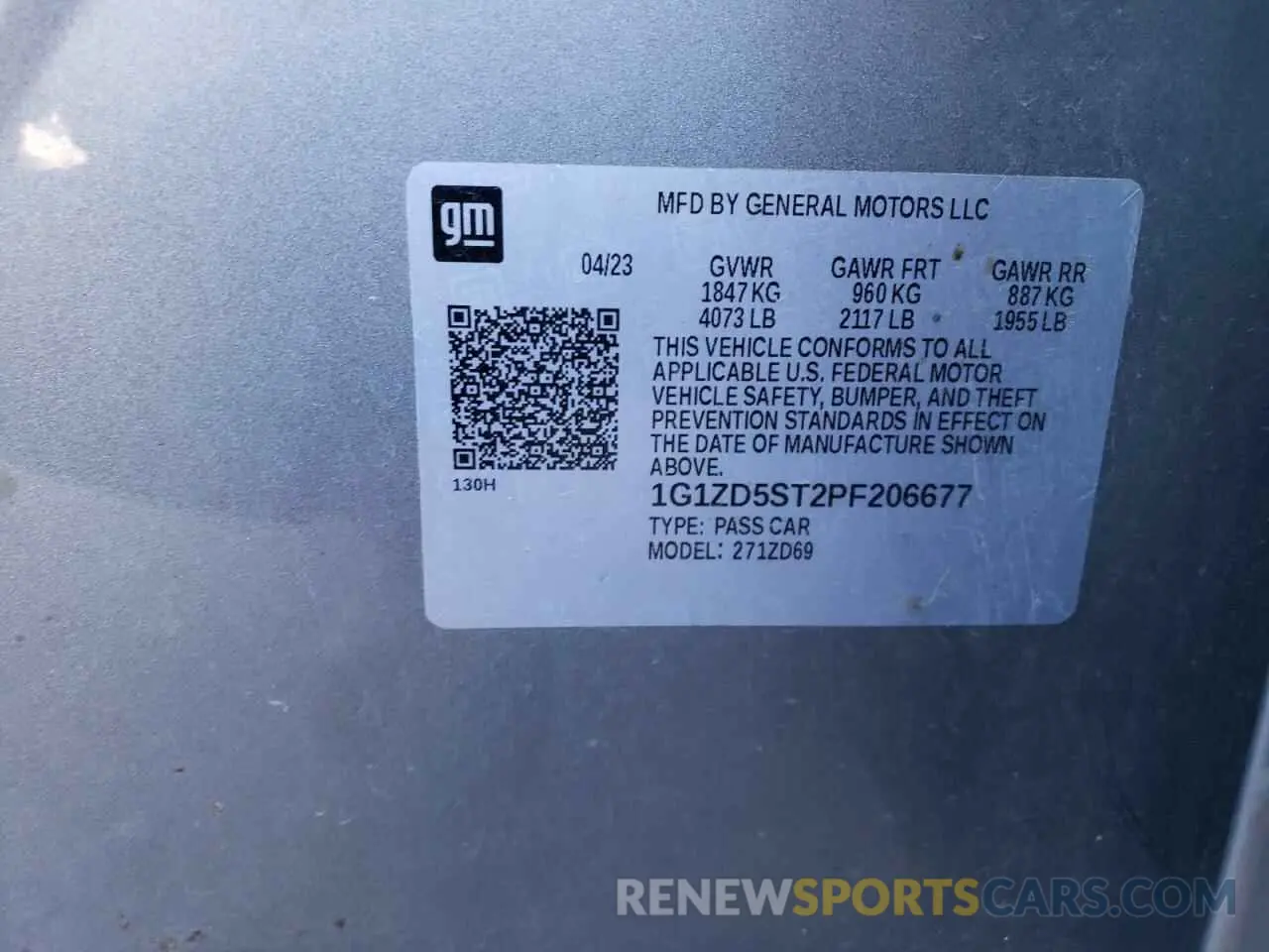 12 Photograph of a damaged car 1G1ZD5ST2PF206677 CHEVROLET MALIBU 2023