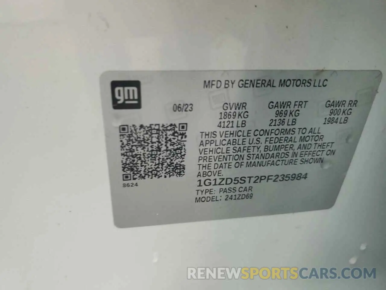13 Фотография поврежденного автомобиля 1G1ZD5ST2PF235984 CHEVROLET MALIBU 2023