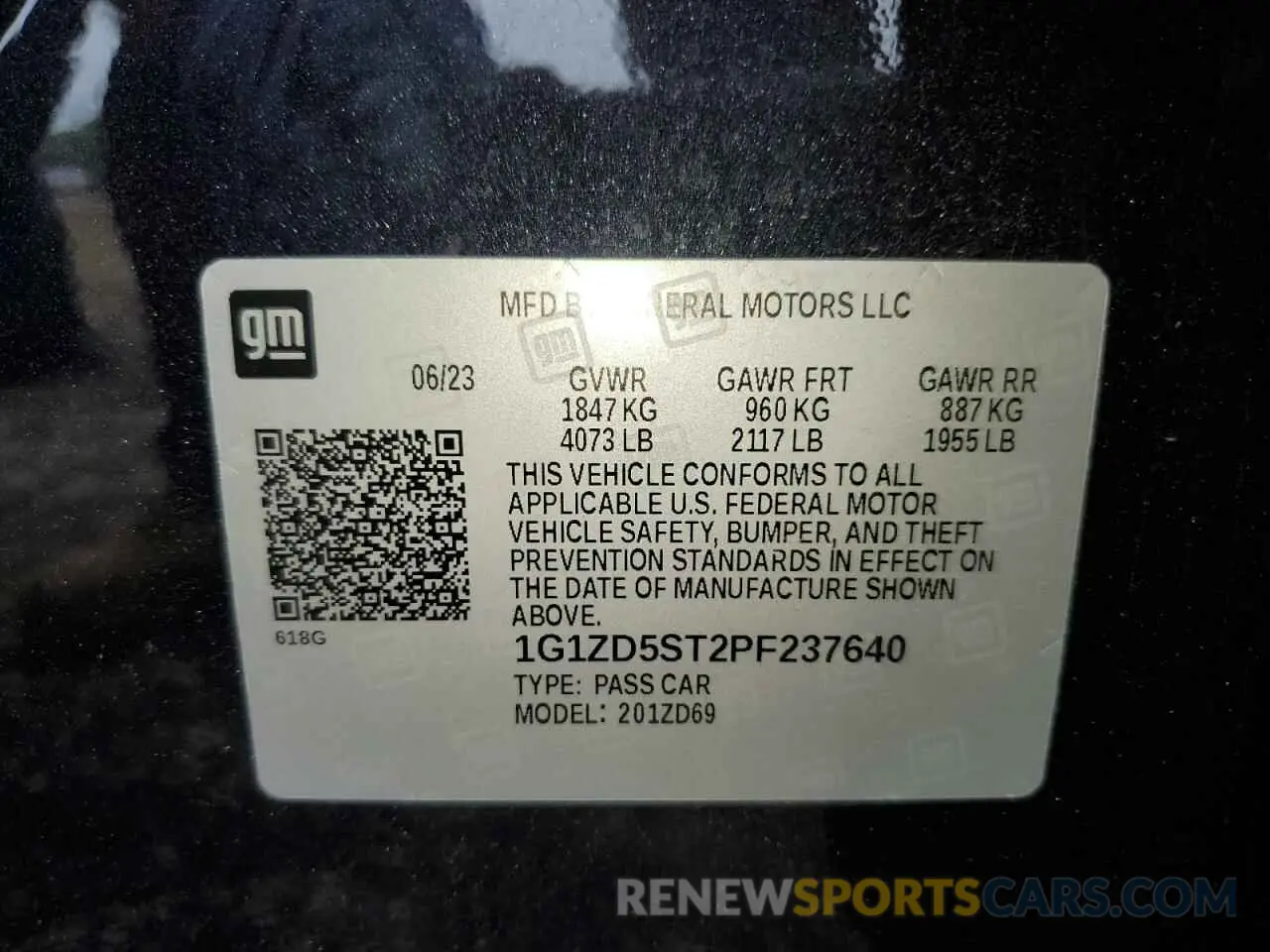 12 Photograph of a damaged car 1G1ZD5ST2PF237640 CHEVROLET MALIBU 2023