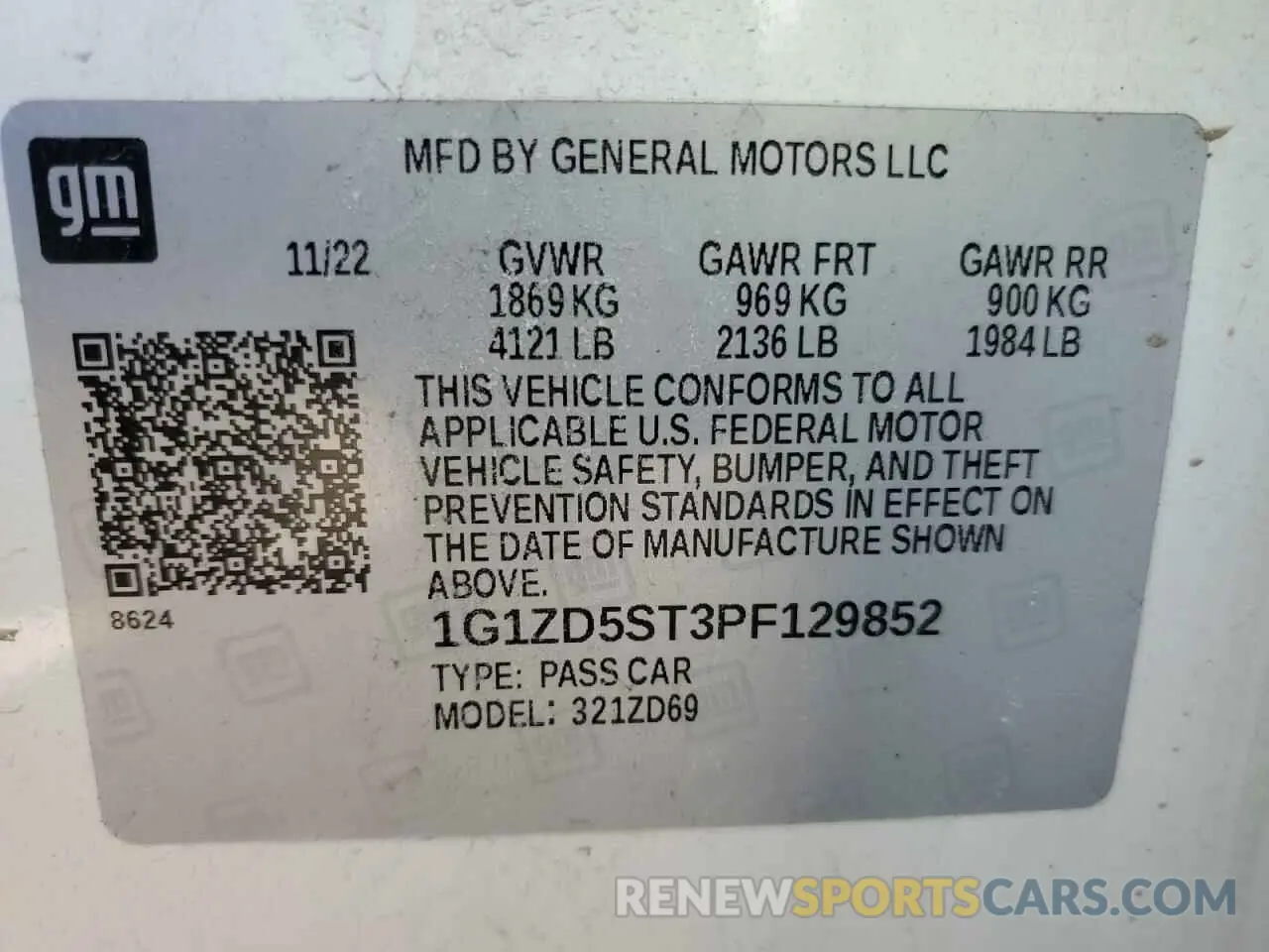 12 Photograph of a damaged car 1G1ZD5ST3PF129852 CHEVROLET MALIBU 2023