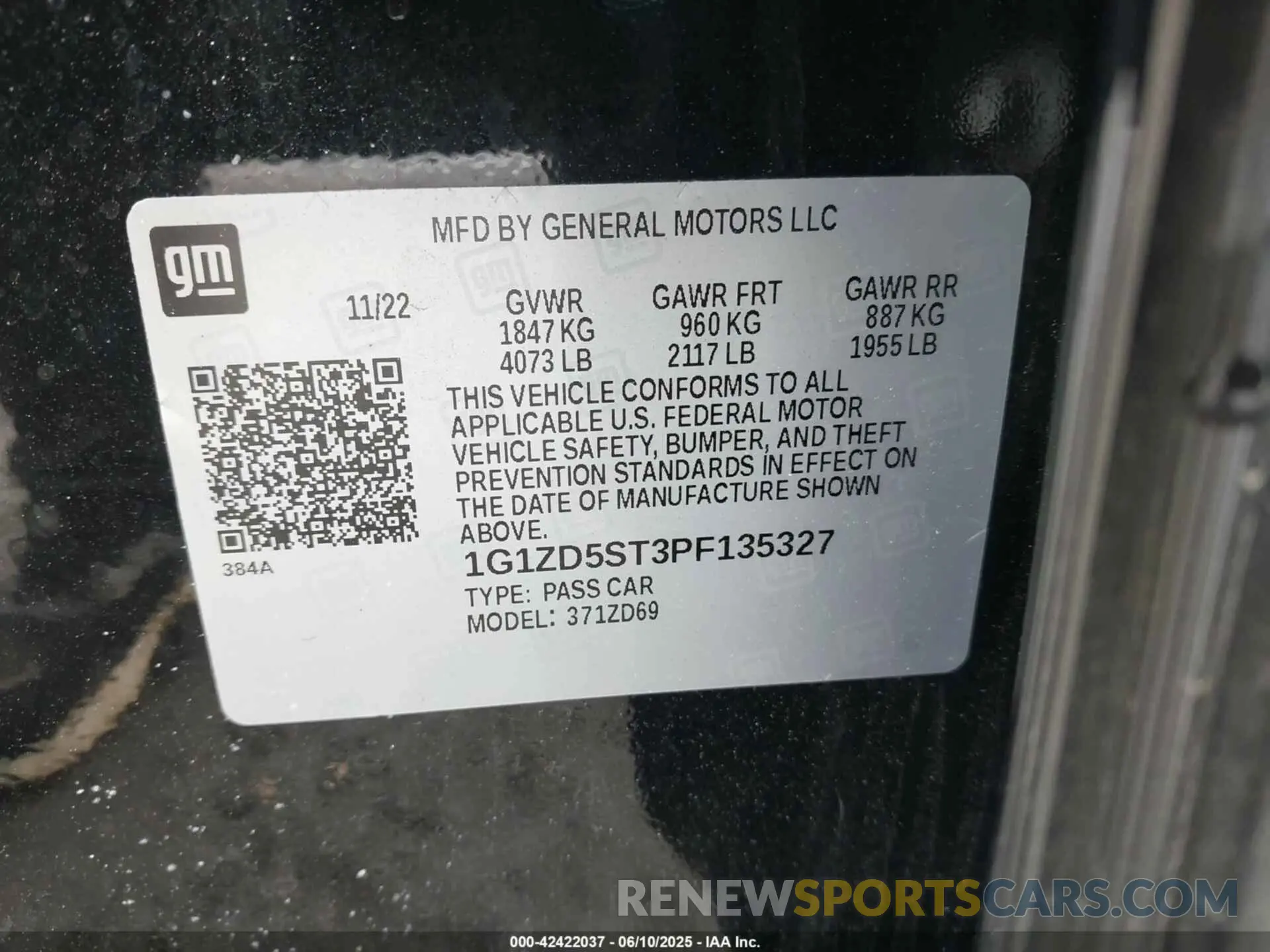9 Фотография поврежденного автомобиля 1G1ZD5ST3PF135327 CHEVROLET MALIBU 2023