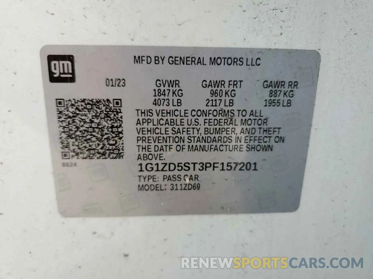 13 Photograph of a damaged car 1G1ZD5ST3PF157201 CHEVROLET MALIBU 2023