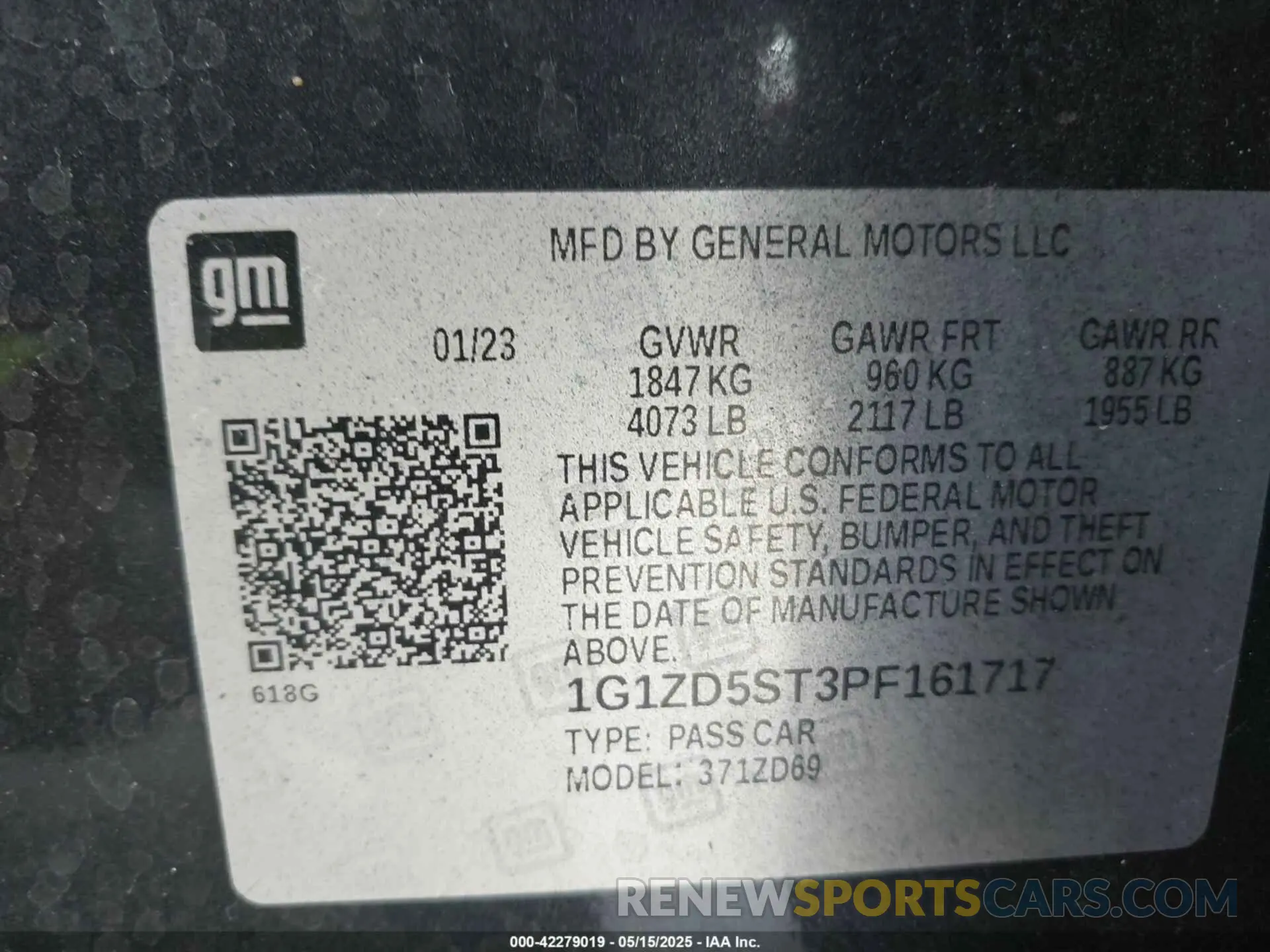 9 Фотография поврежденного автомобиля 1G1ZD5ST3PF161717 CHEVROLET MALIBU 2023
