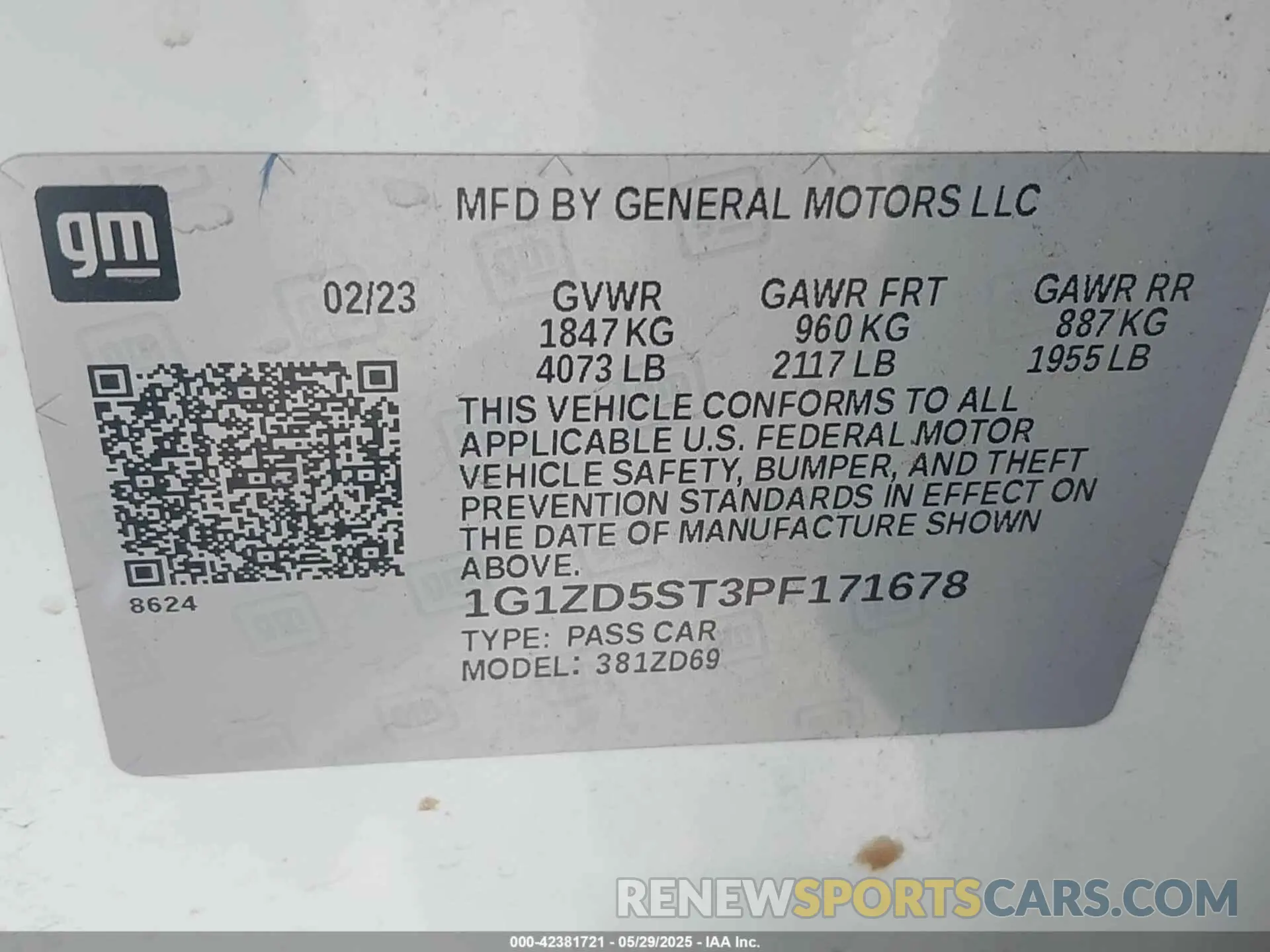 9 Photograph of a damaged car 1G1ZD5ST3PF171678 CHEVROLET MALIBU 2023
