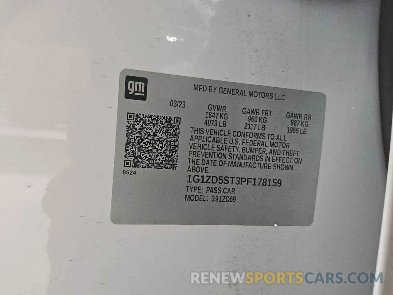 12 Фотография поврежденного автомобиля 1G1ZD5ST3PF178159 CHEVROLET MALIBU 2023
