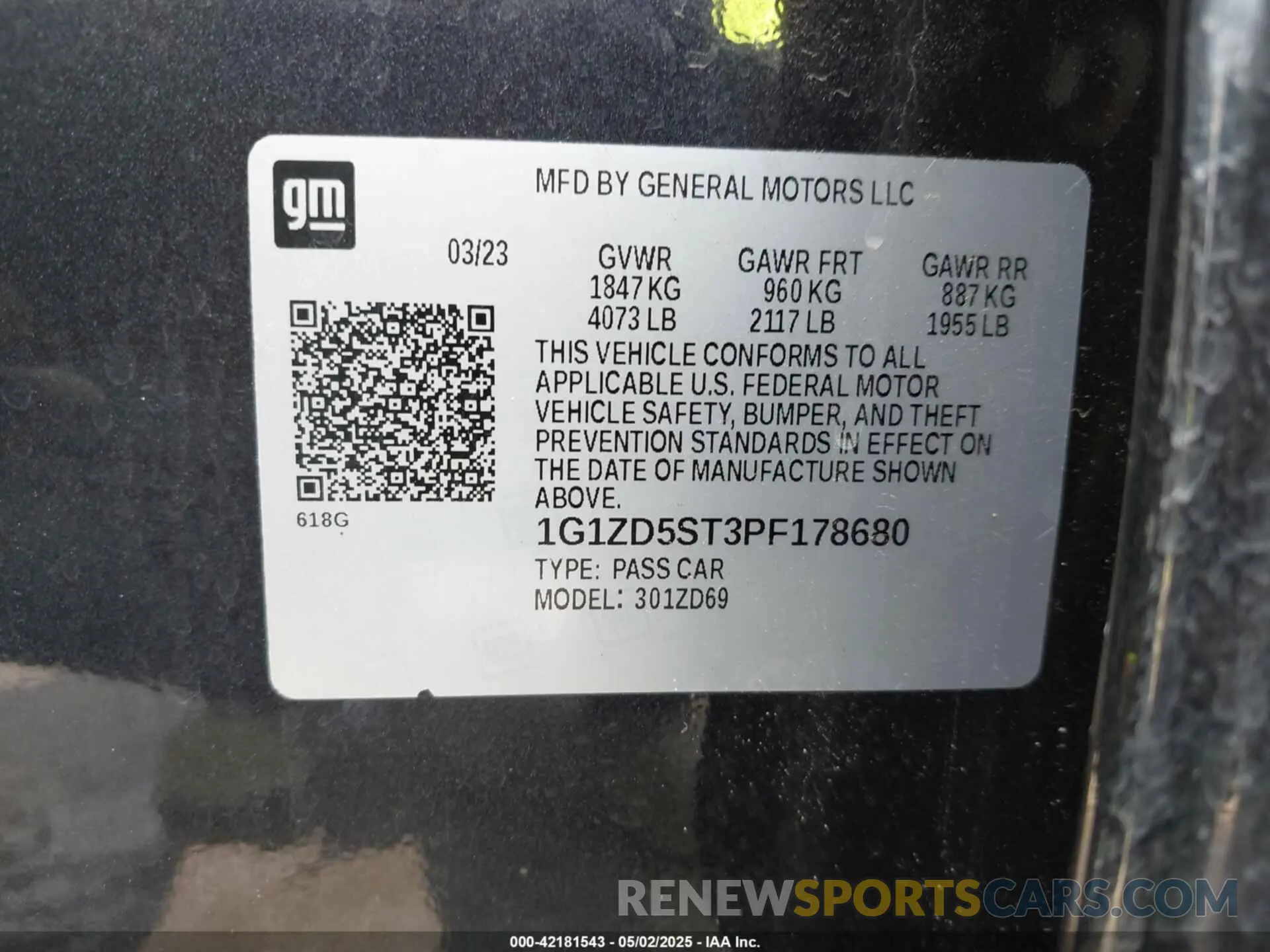 9 Photograph of a damaged car 1G1ZD5ST3PF178680 CHEVROLET MALIBU 2023