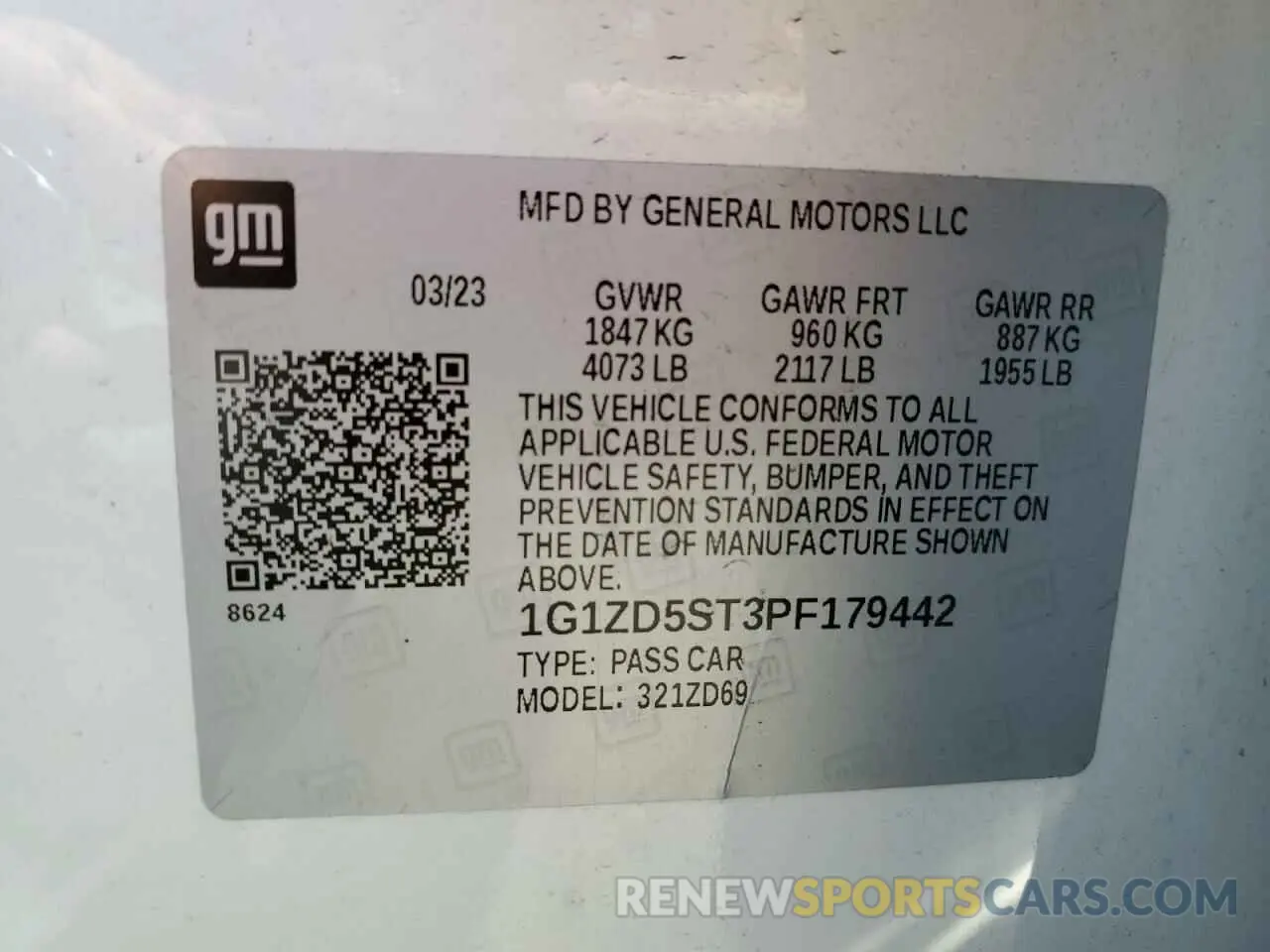 13 Photograph of a damaged car 1G1ZD5ST3PF179442 CHEVROLET MALIBU 2023