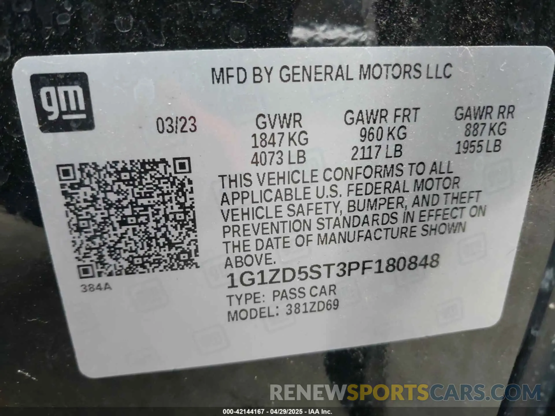 9 Фотография поврежденного автомобиля 1G1ZD5ST3PF180848 CHEVROLET MALIBU 2023