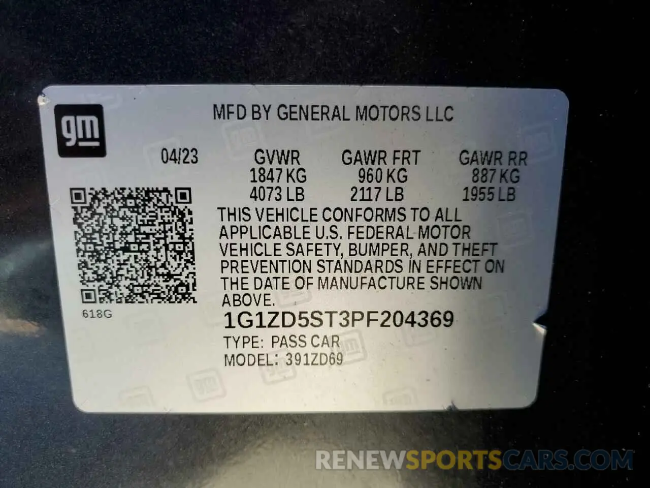 12 Photograph of a damaged car 1G1ZD5ST3PF204369 CHEVROLET MALIBU 2023