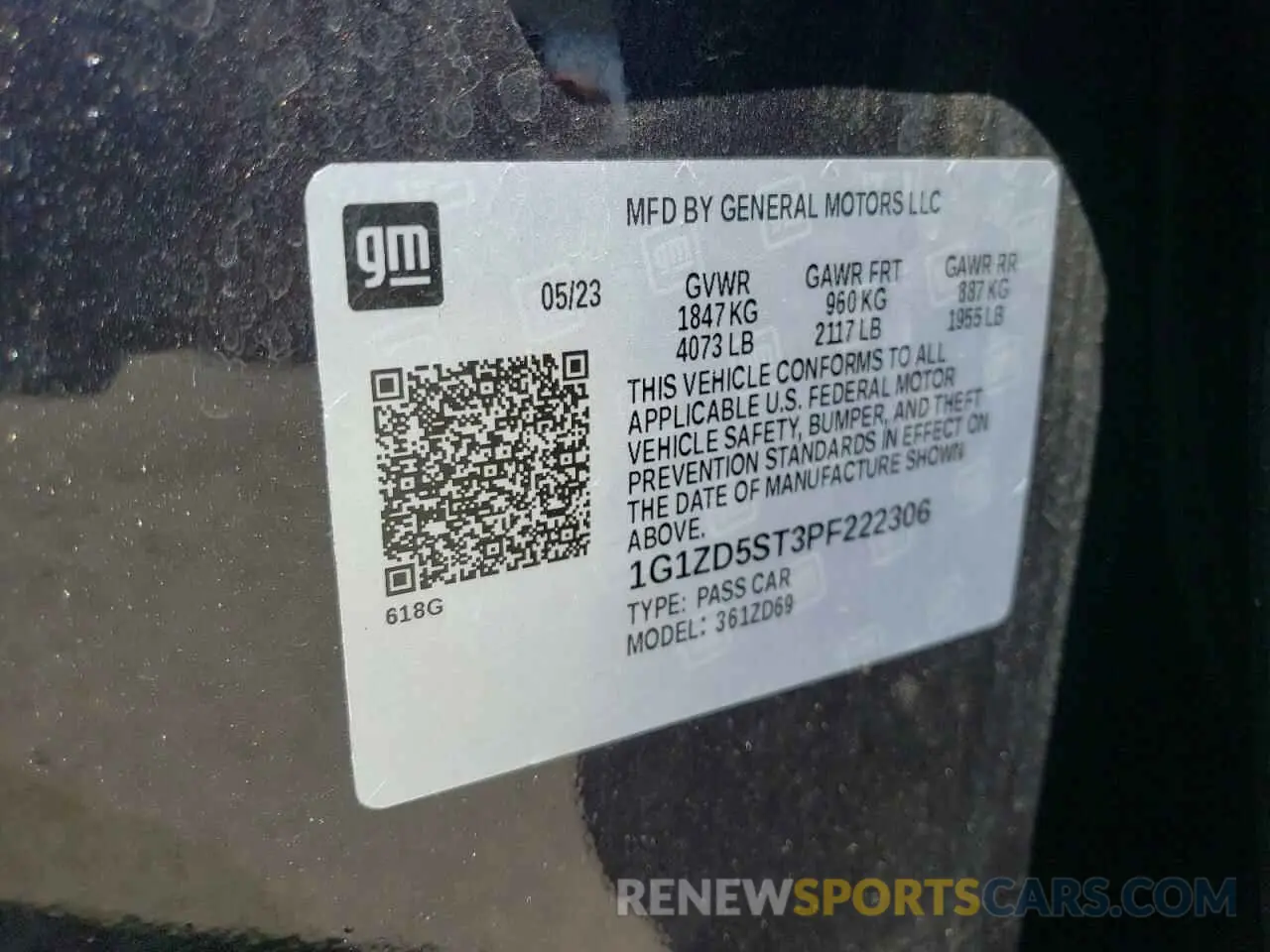 13 Photograph of a damaged car 1G1ZD5ST3PF222306 CHEVROLET MALIBU 2023