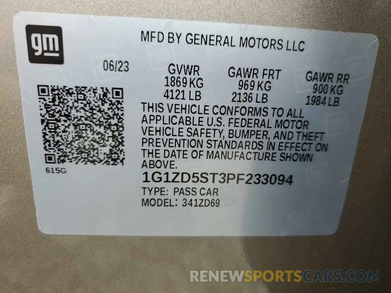 12 Photograph of a damaged car 1G1ZD5ST3PF233094 CHEVROLET MALIBU 2023