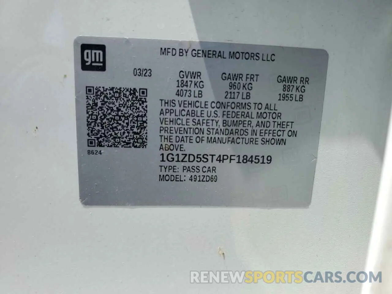 13 Фотография поврежденного автомобиля 1G1ZD5ST4PF184519 CHEVROLET MALIBU 2023