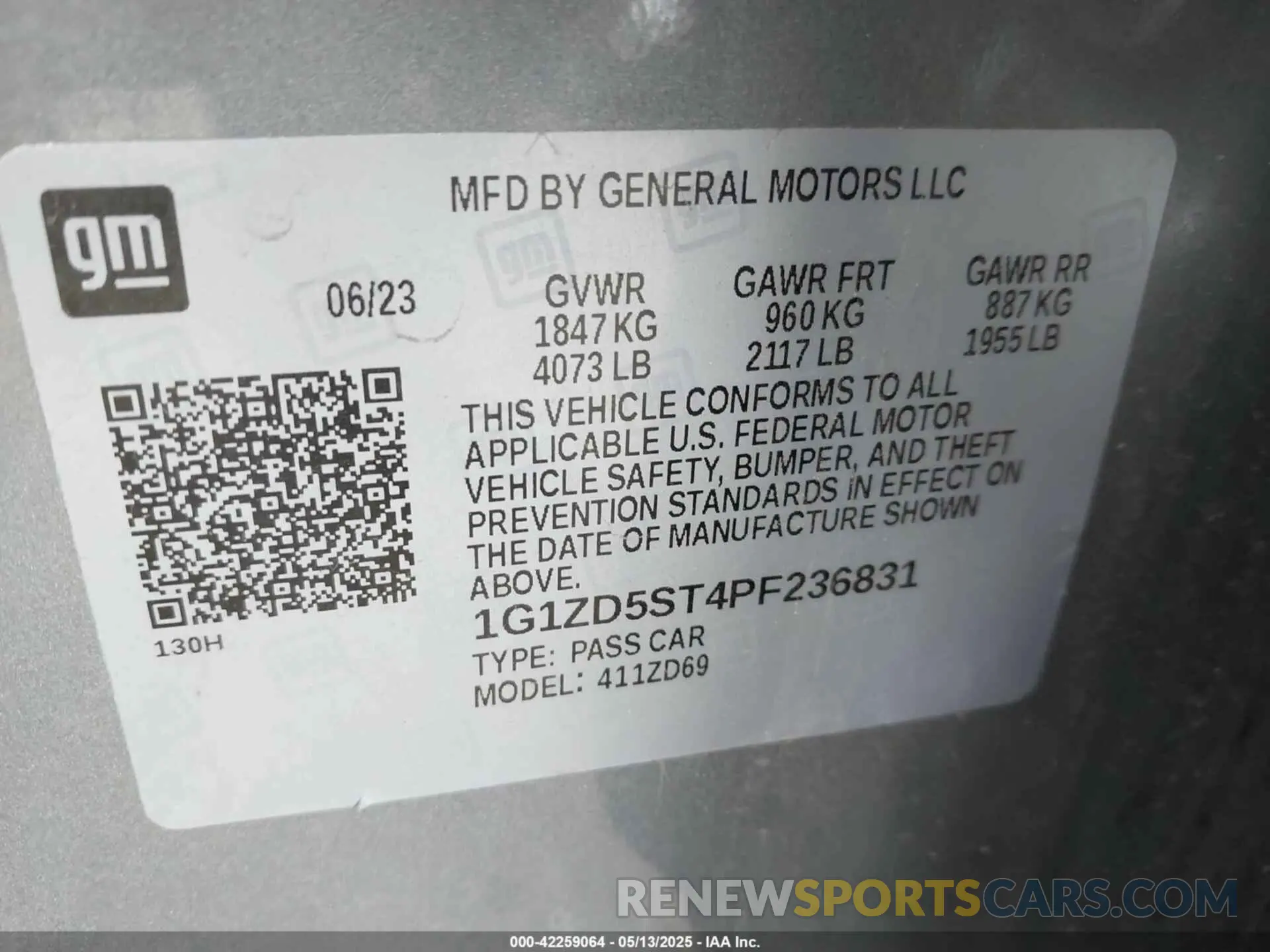 9 Фотография поврежденного автомобиля 1G1ZD5ST4PF236831 CHEVROLET MALIBU 2023