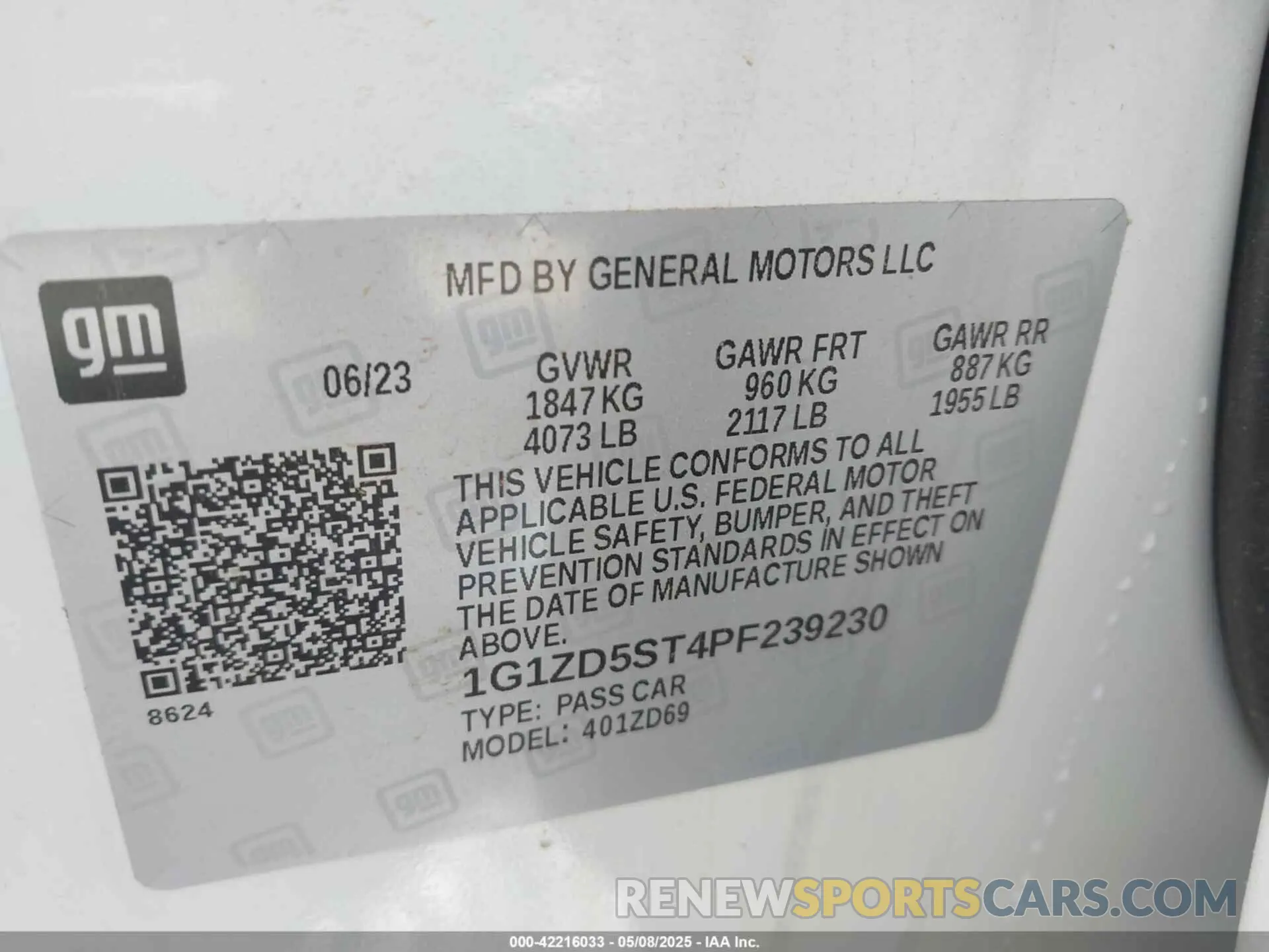 9 Photograph of a damaged car 1G1ZD5ST4PF239230 CHEVROLET MALIBU 2023