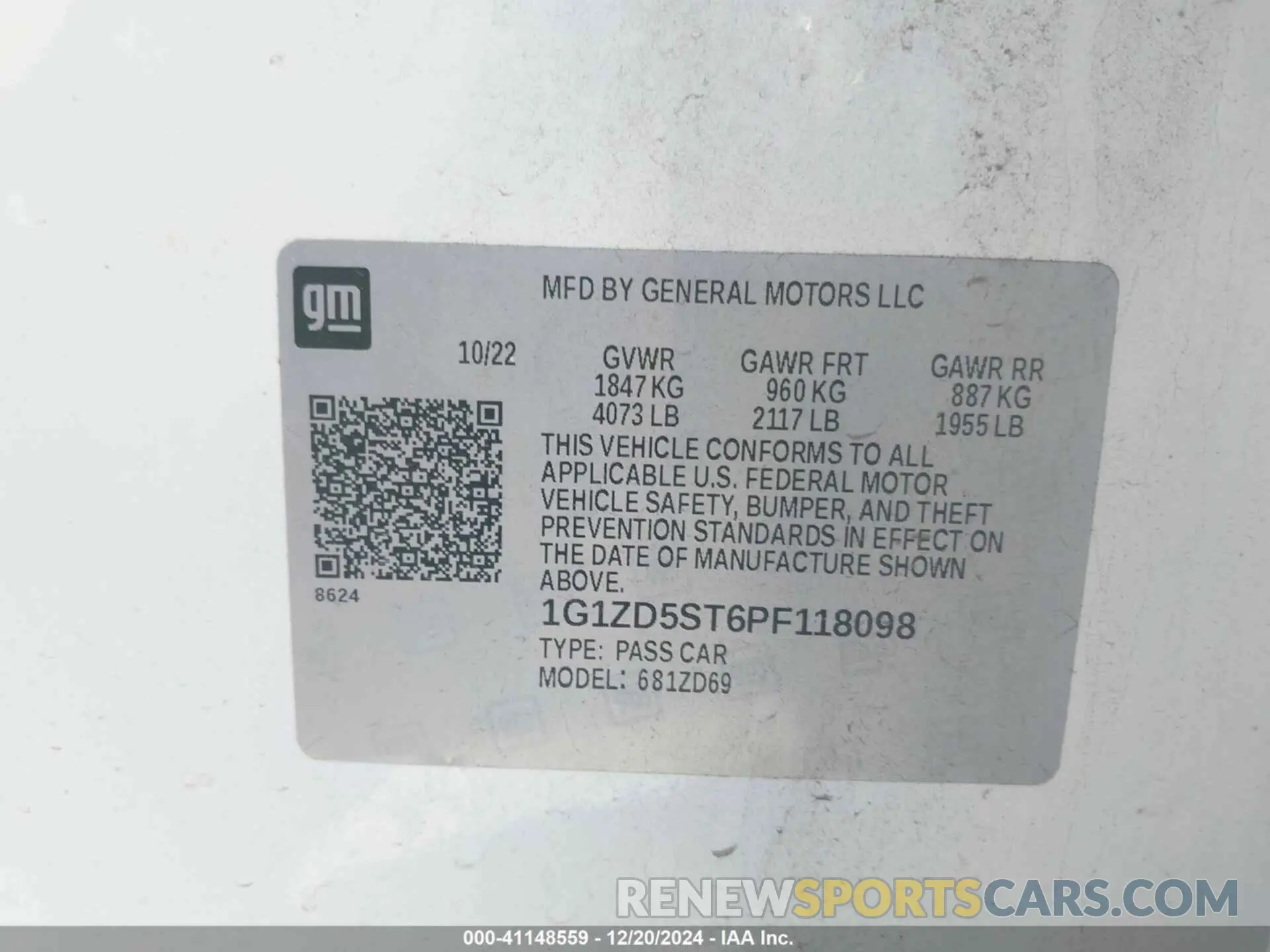 9 Фотография поврежденного автомобиля 1G1ZD5ST6PF118098 CHEVROLET MALIBU 2023