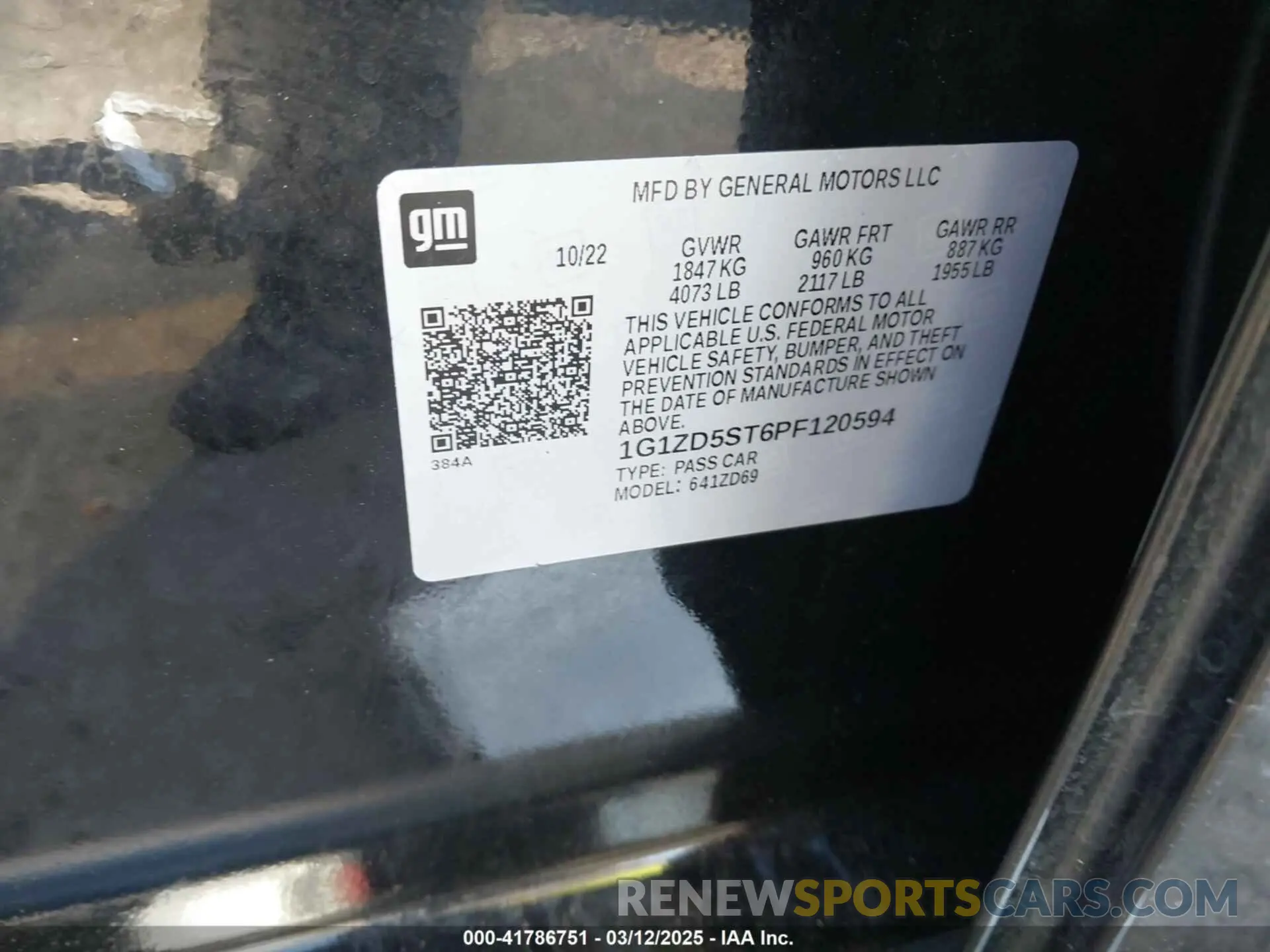 9 Фотография поврежденного автомобиля 1G1ZD5ST6PF120594 CHEVROLET MALIBU 2023