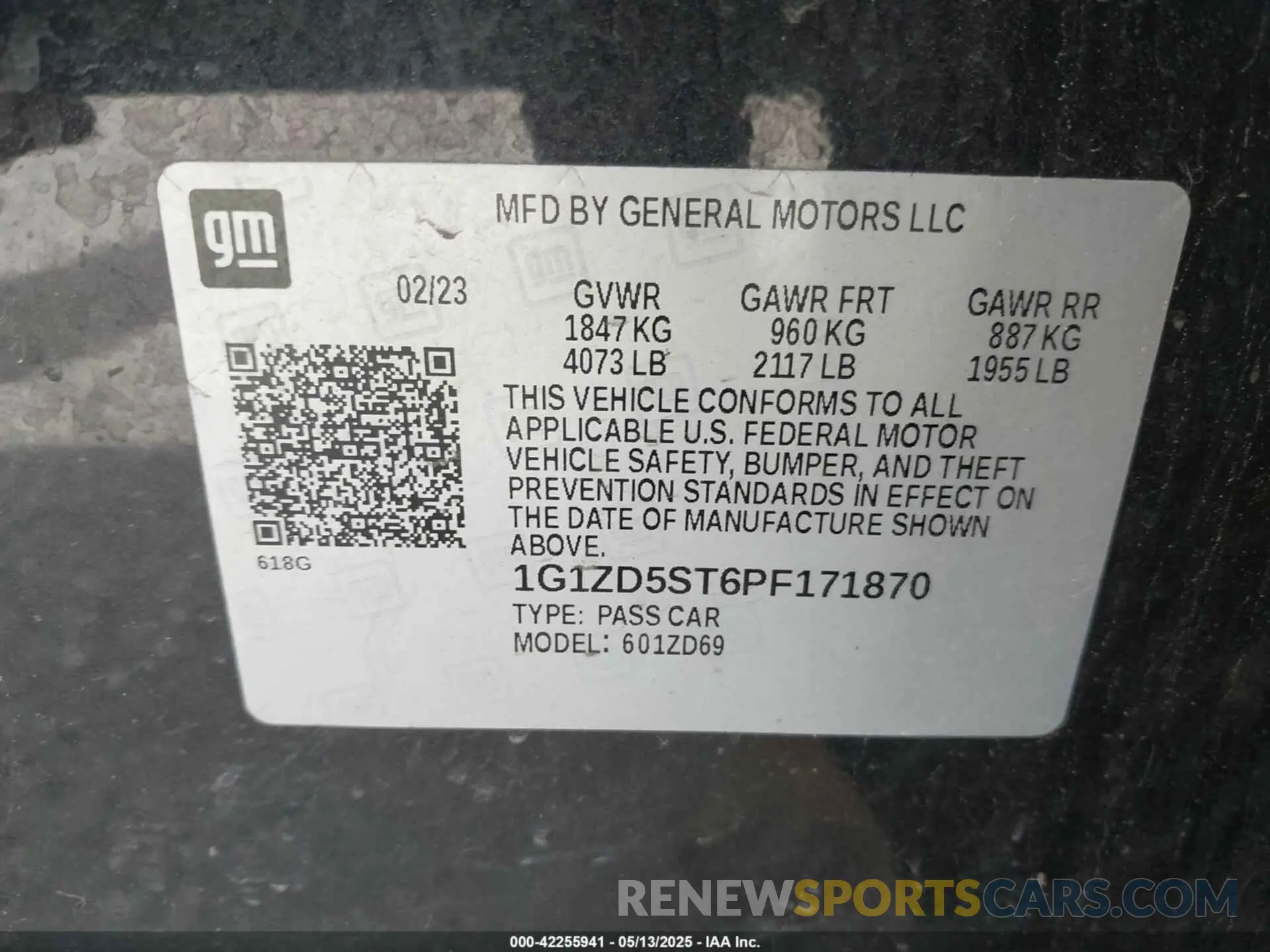 9 Фотография поврежденного автомобиля 1G1ZD5ST6PF171870 CHEVROLET MALIBU 2023