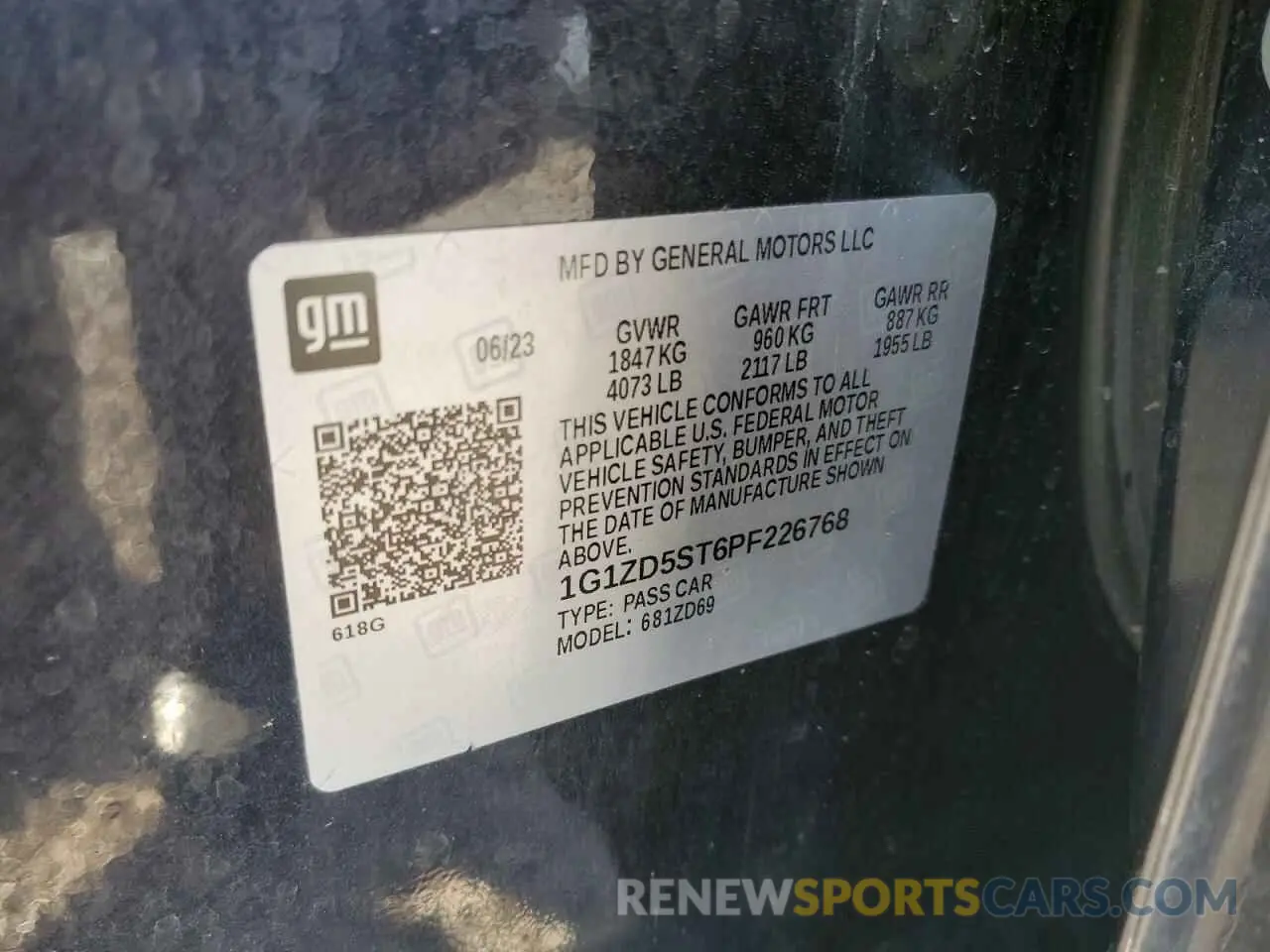 13 Фотография поврежденного автомобиля 1G1ZD5ST6PF226768 CHEVROLET MALIBU 2023