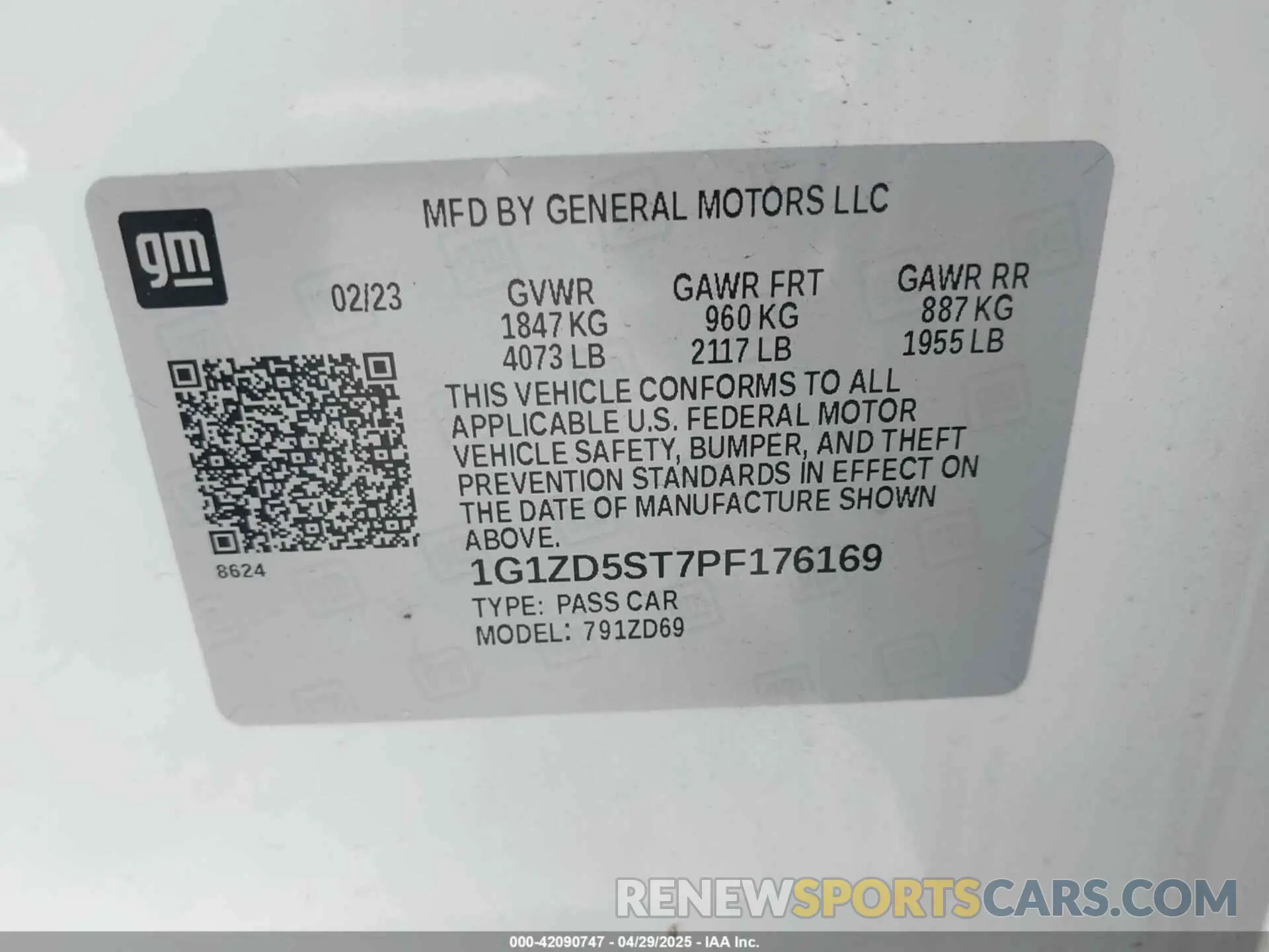 9 Фотография поврежденного автомобиля 1G1ZD5ST7PF176169 CHEVROLET MALIBU 2023