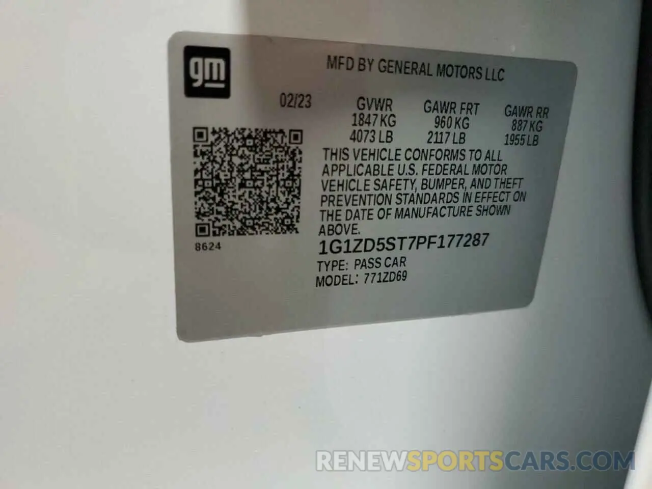 13 Photograph of a damaged car 1G1ZD5ST7PF177287 CHEVROLET MALIBU 2023