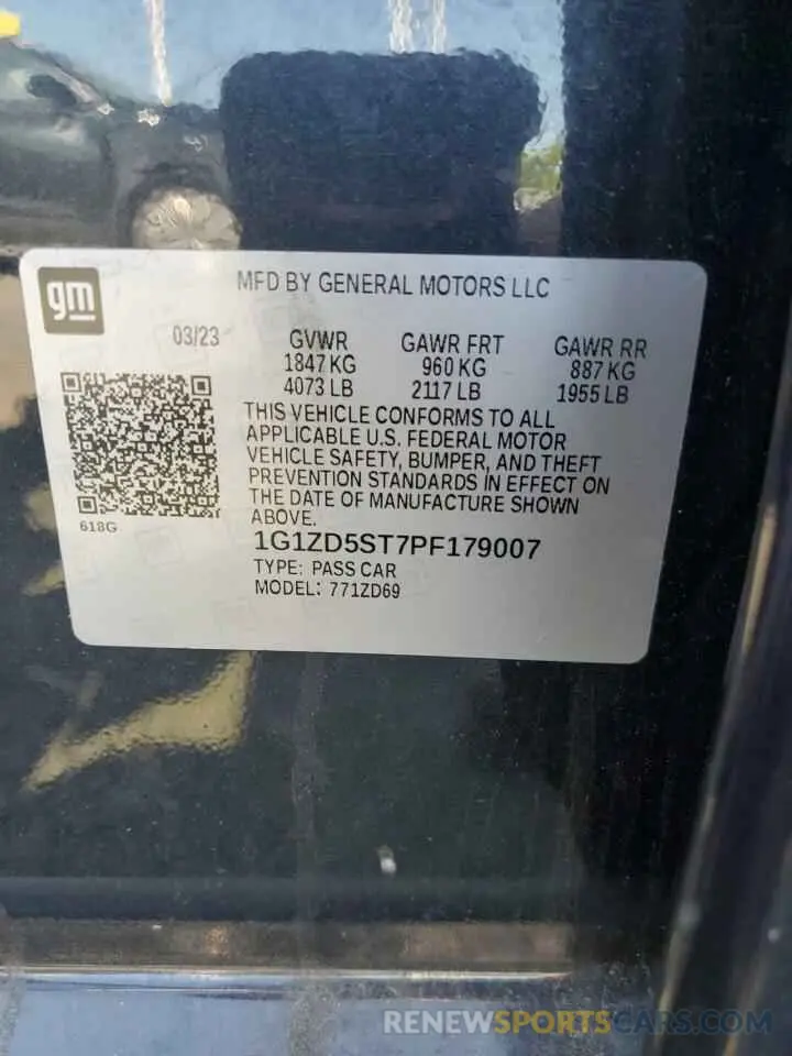 13 Фотография поврежденного автомобиля 1G1ZD5ST7PF179007 CHEVROLET MALIBU 2023
