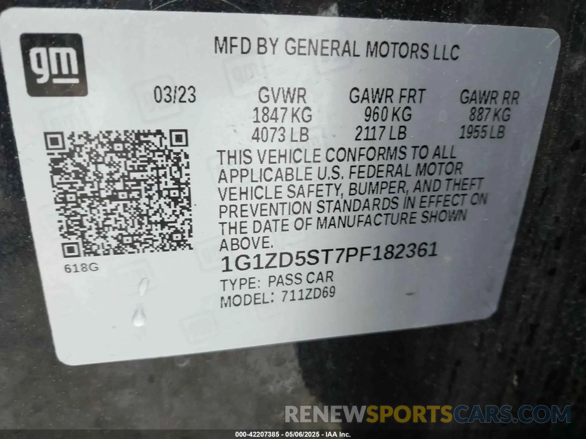 9 Фотография поврежденного автомобиля 1G1ZD5ST7PF182361 CHEVROLET MALIBU 2023