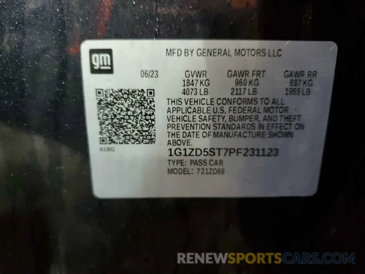 13 Фотография поврежденного автомобиля 1G1ZD5ST7PF231123 CHEVROLET MALIBU 2023