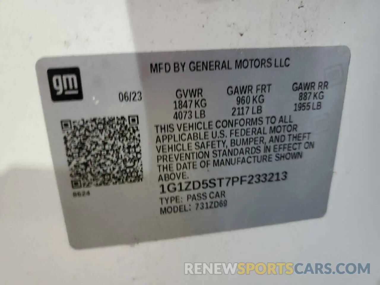 13 Фотография поврежденного автомобиля 1G1ZD5ST7PF233213 CHEVROLET MALIBU 2023