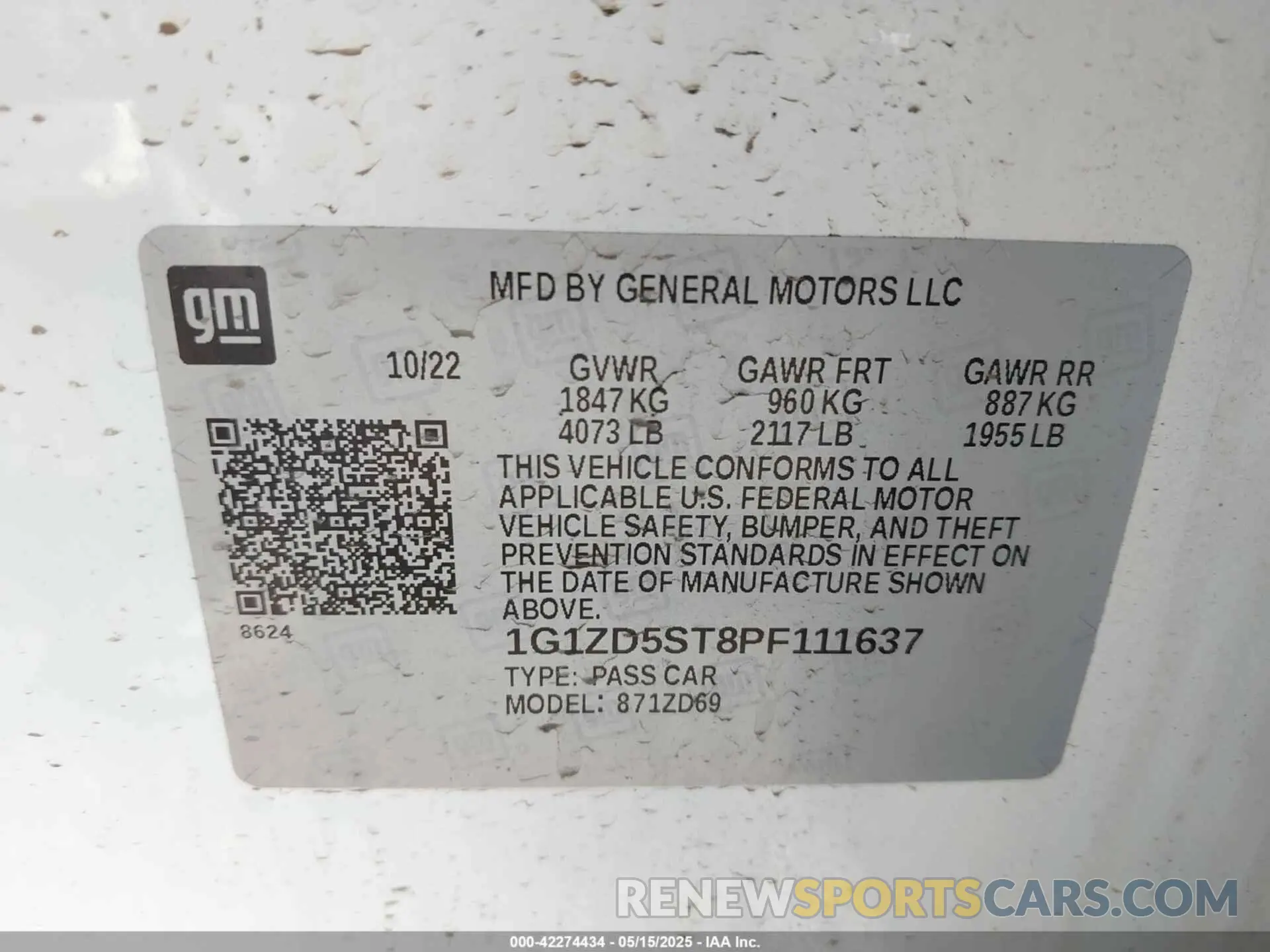 9 Фотография поврежденного автомобиля 1G1ZD5ST8PF111637 CHEVROLET MALIBU 2023