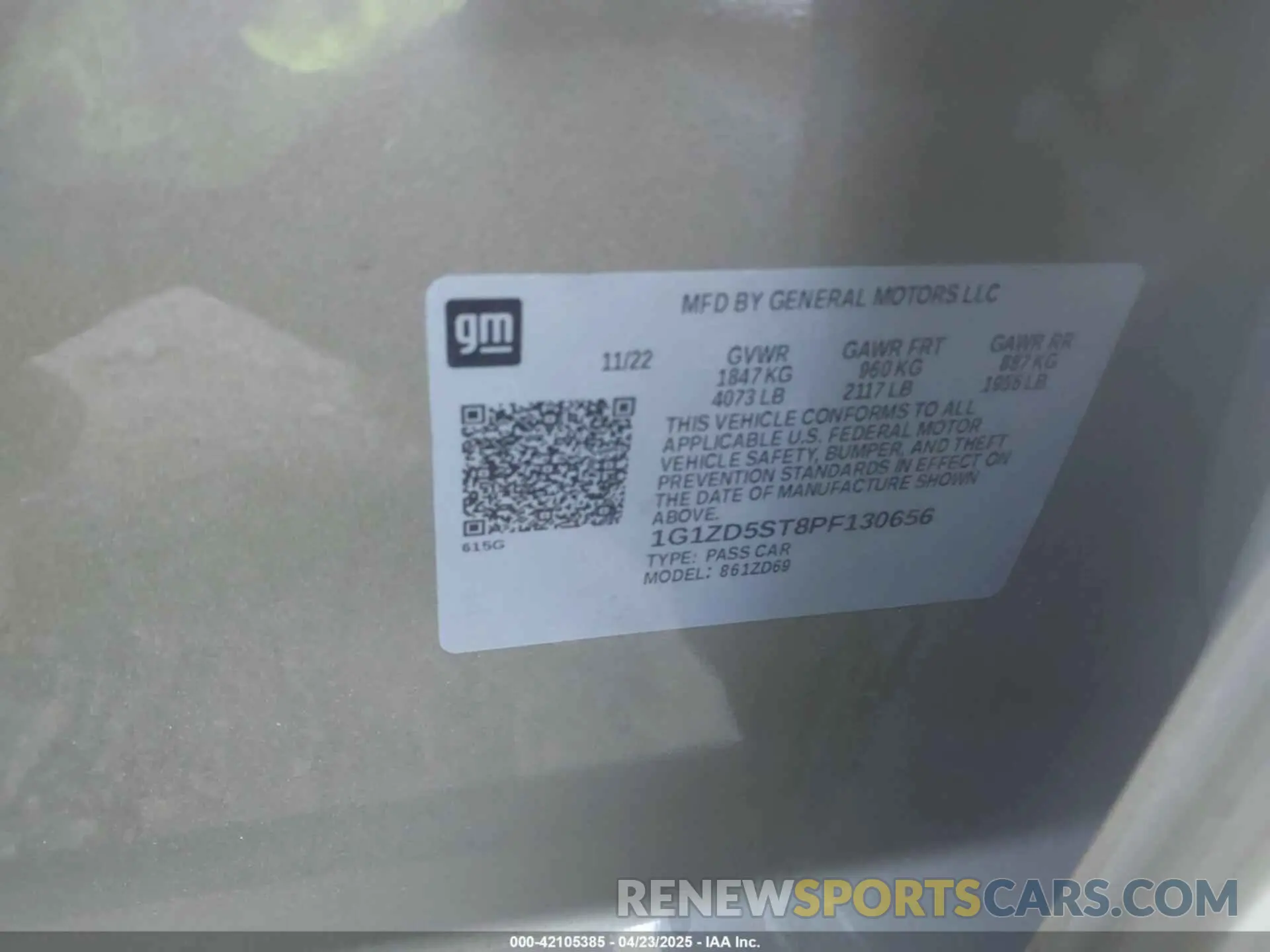 9 Photograph of a damaged car 1G1ZD5ST8PF130656 CHEVROLET MALIBU 2023