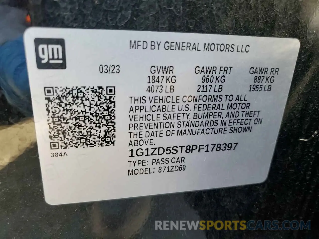 12 Фотография поврежденного автомобиля 1G1ZD5ST8PF178397 CHEVROLET MALIBU 2023