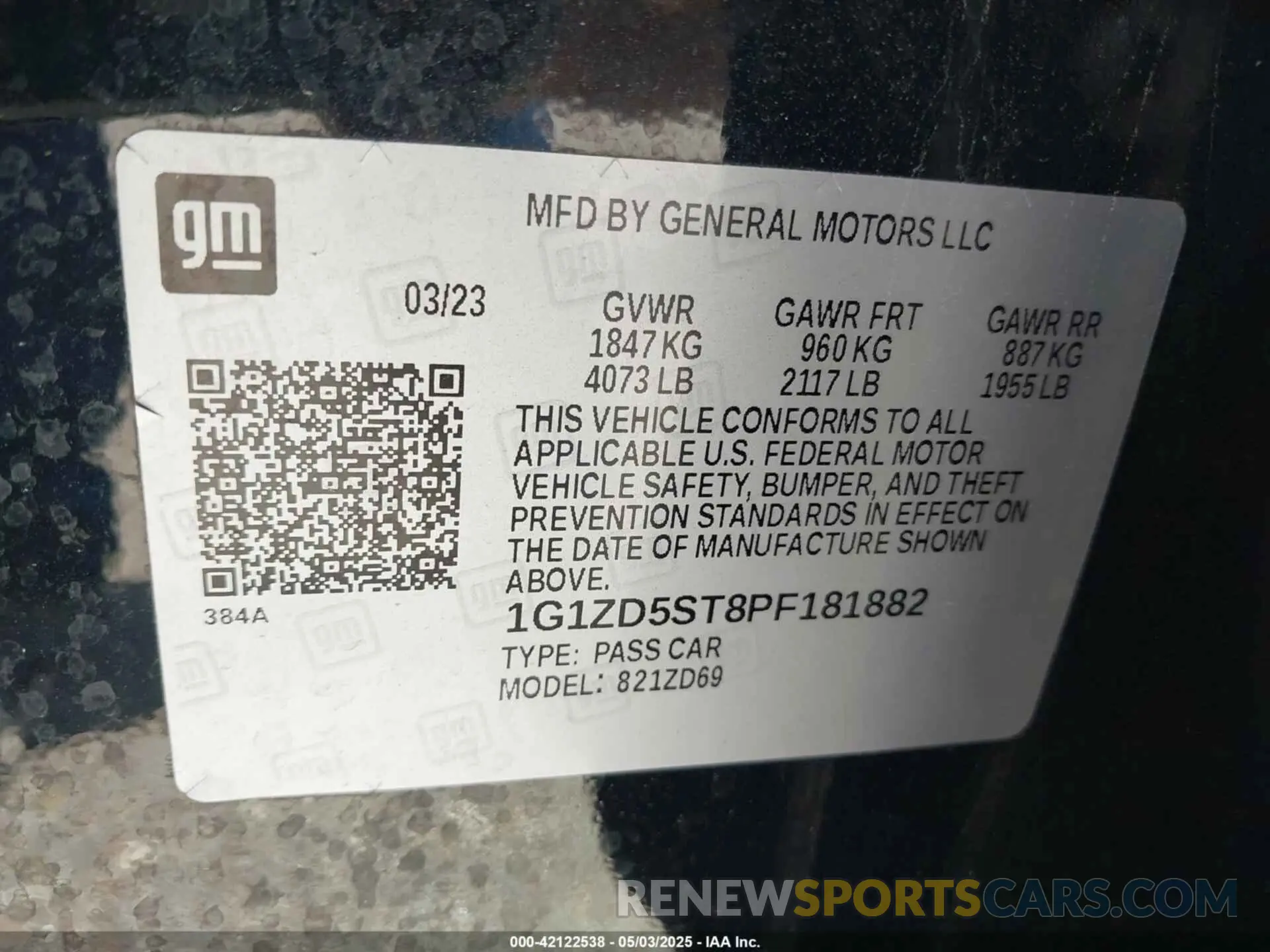 9 Фотография поврежденного автомобиля 1G1ZD5ST8PF181882 CHEVROLET MALIBU 2023