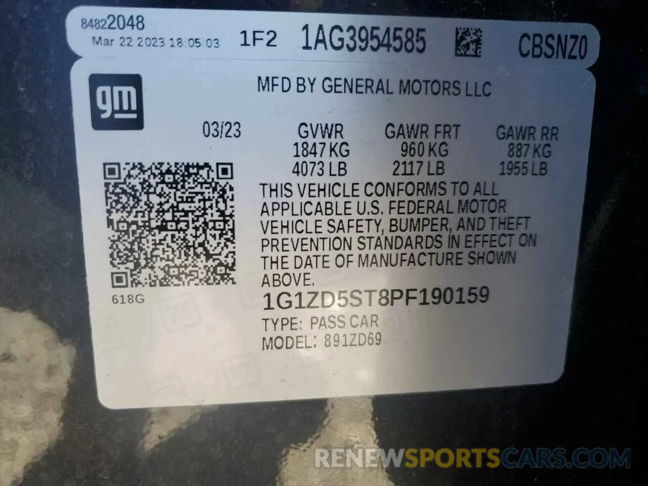 13 Фотография поврежденного автомобиля 1G1ZD5ST8PF190159 CHEVROLET MALIBU 2023