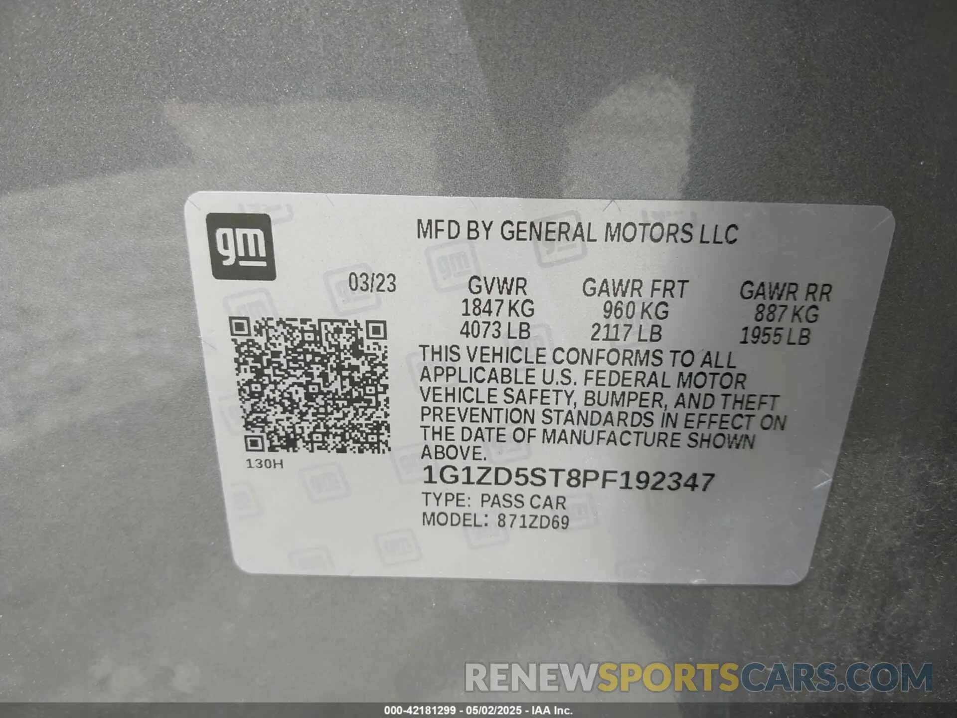 9 Photograph of a damaged car 1G1ZD5ST8PF192347 CHEVROLET MALIBU 2023