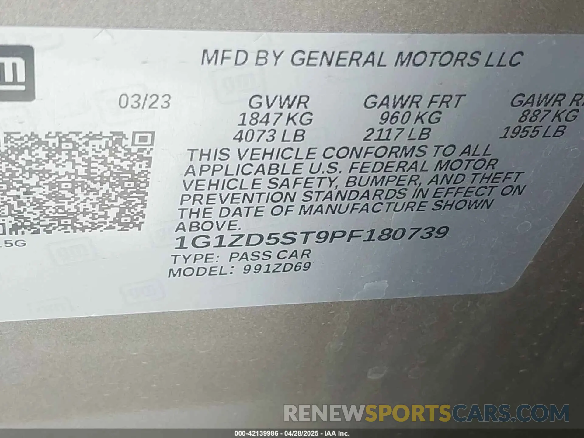 9 Photograph of a damaged car 1G1ZD5ST9PF180739 CHEVROLET MALIBU 2023