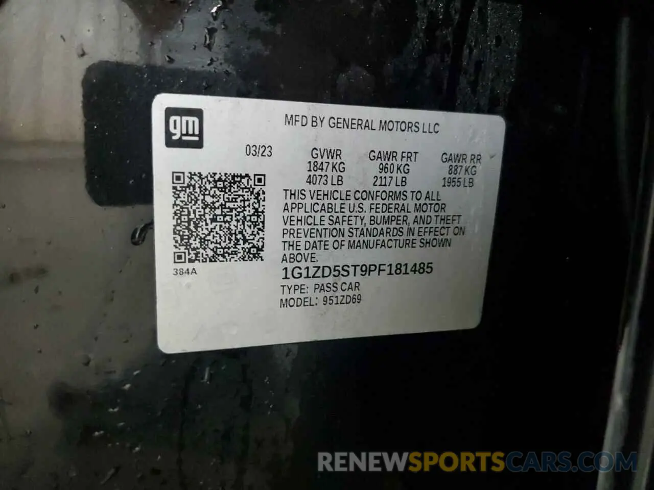 12 Photograph of a damaged car 1G1ZD5ST9PF181485 CHEVROLET MALIBU 2023