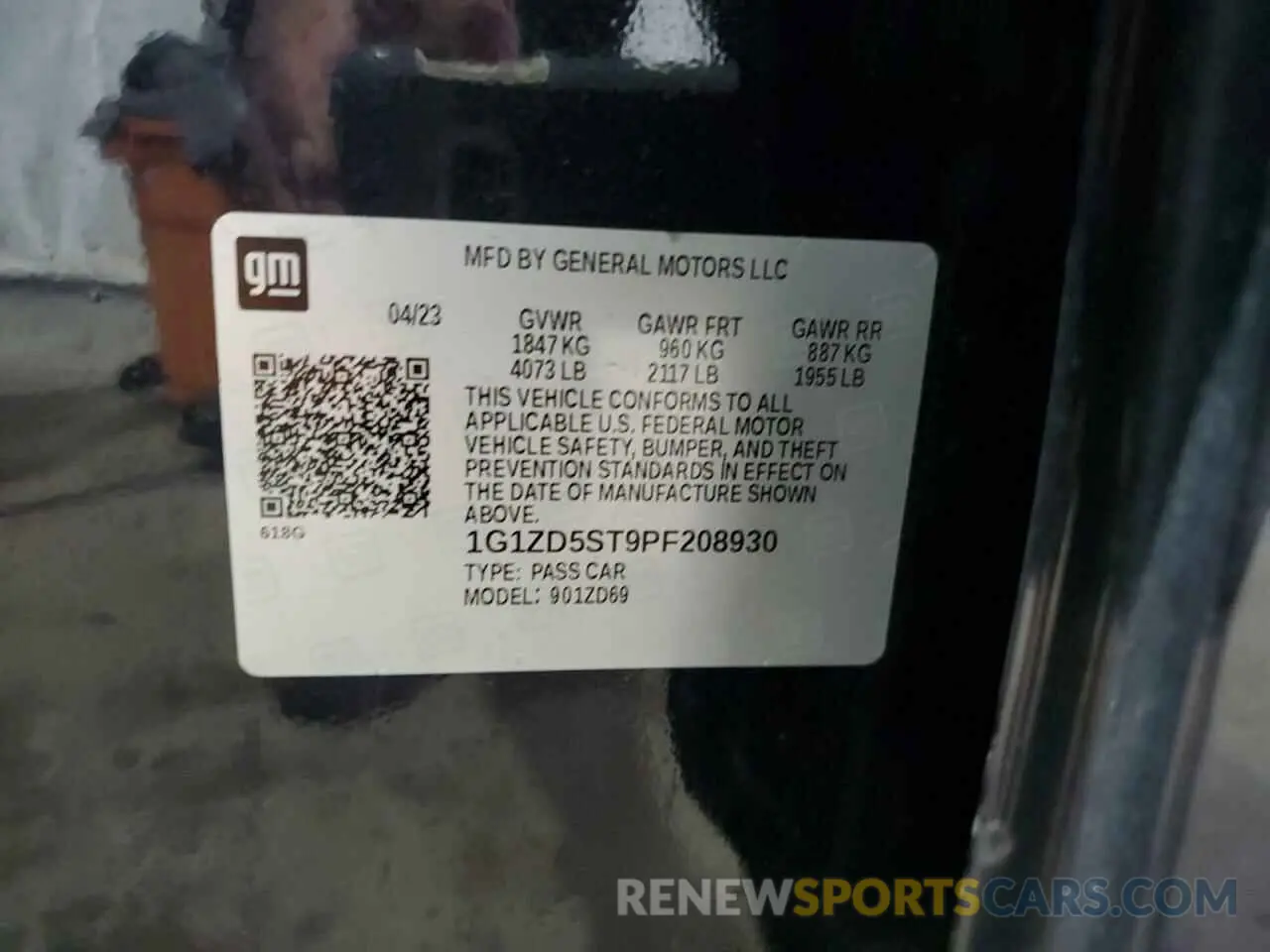 12 Photograph of a damaged car 1G1ZD5ST9PF208930 CHEVROLET MALIBU 2023