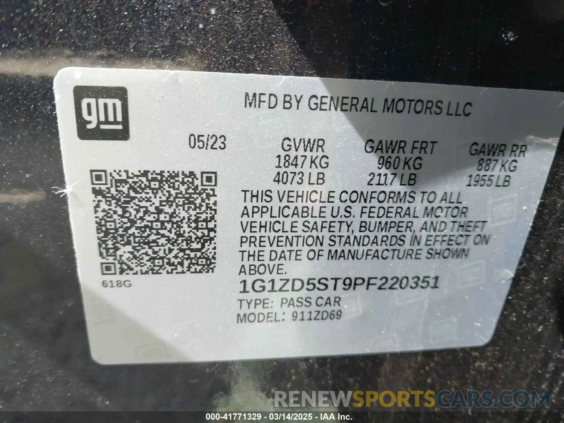 9 Фотография поврежденного автомобиля 1G1ZD5ST9PF220351 CHEVROLET MALIBU 2023