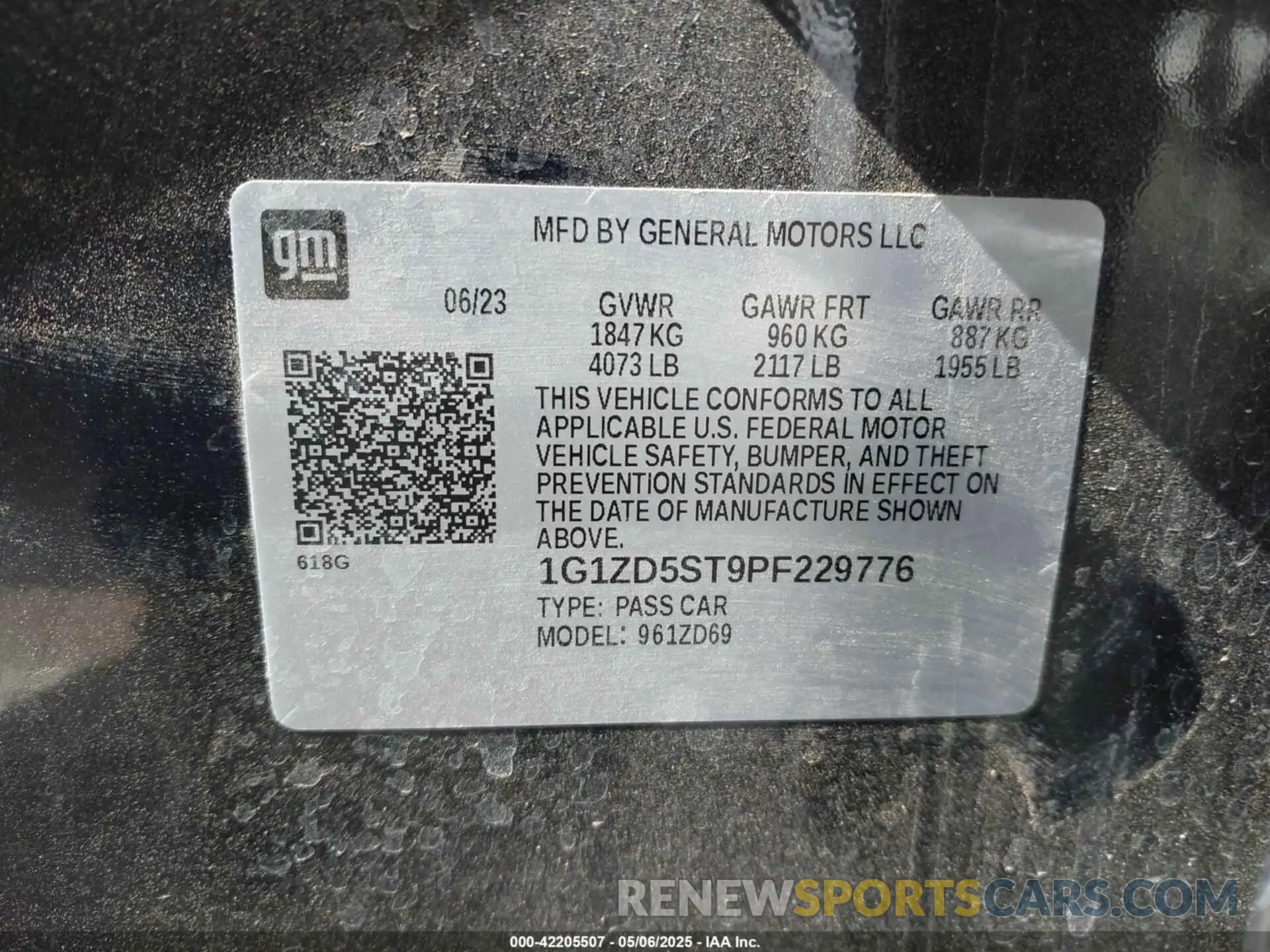 9 Фотография поврежденного автомобиля 1G1ZD5ST9PF229776 CHEVROLET MALIBU 2023